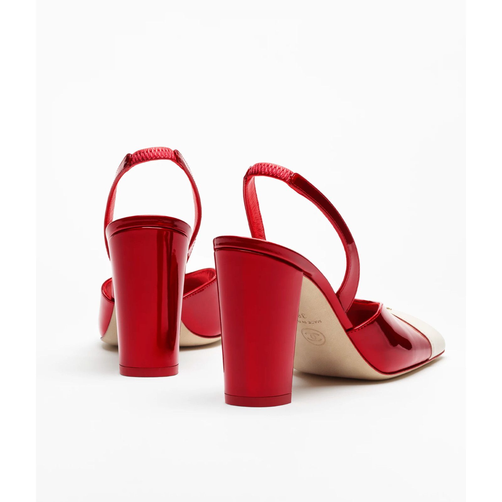 Chanel Chanel 26S Red White Square Toe CC Logo Slingback Pump 41 Size US 11 / IT 41 - 17 Thumbnail