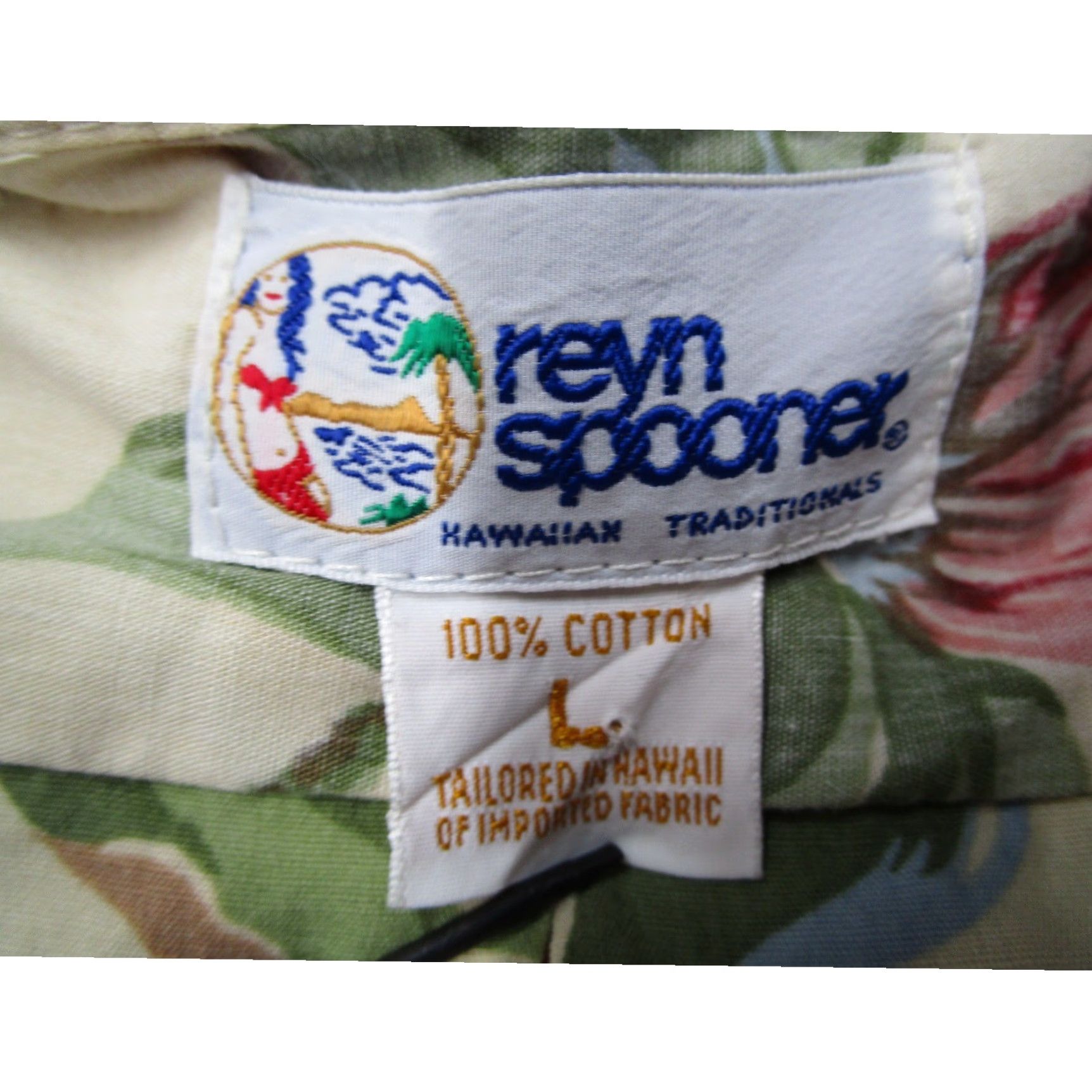 Reyn Spooner Reyn Spooner Hawaiian Shirt Mens L Floral Vintage Short Sleeve Button-Up Collared 49 Chest Ivory Cotton Button Down Pocket Nature Tropical USA Size US L / EU 52-54 / 3 - 3 Thumbnail