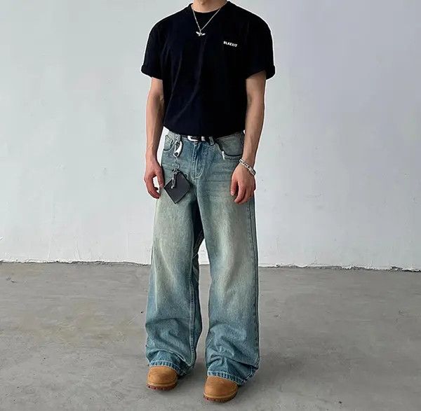 VIBE Baggy Wide-Leg Denim Jeans Size US 32 / EU 48 - 4 Thumbnail