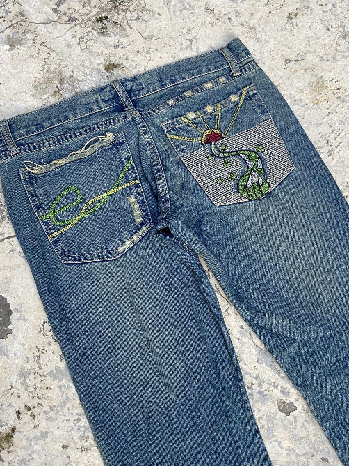 20471120 × If Six Was Nine × Japanese Brand Y2K fancy collection flare disetressed denim pants Size 30" / US 8 / IT 44 - 4 Thumbnail