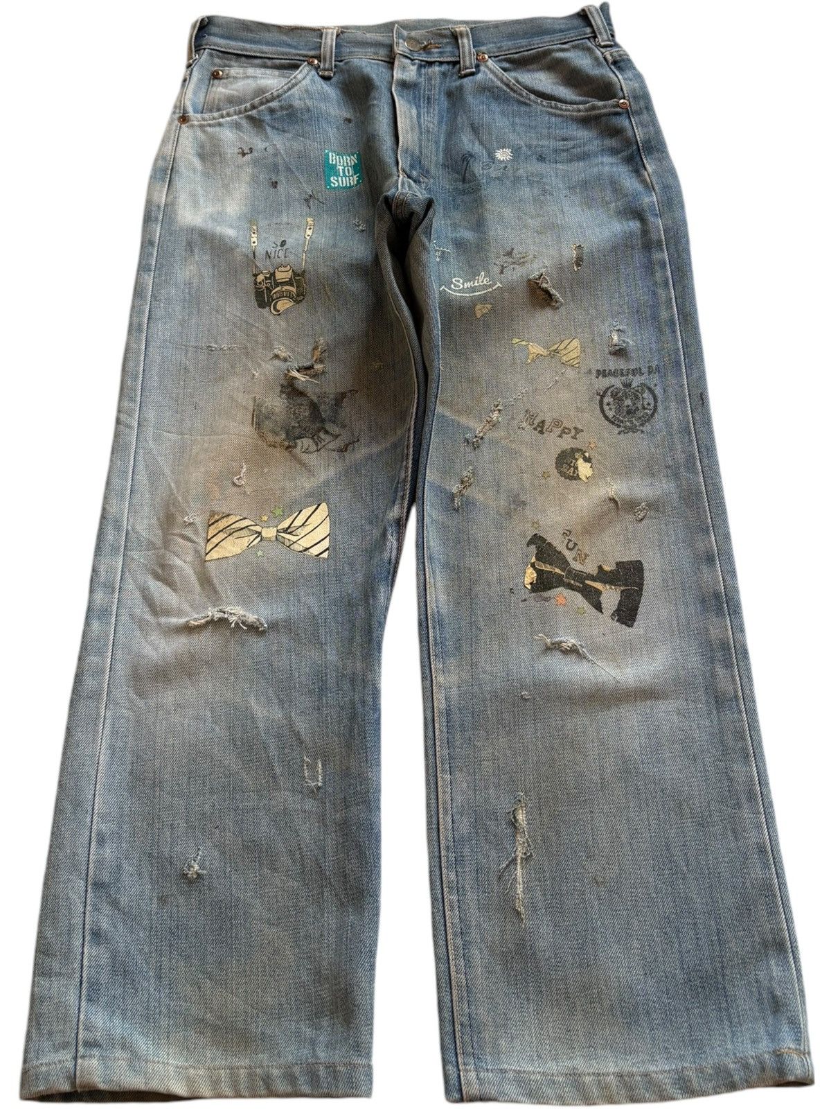 Lee Vintage Lee Riders Talon 42 Mud Wash Printed Baggy Jeans Size US 31 - 1 Thumbnail