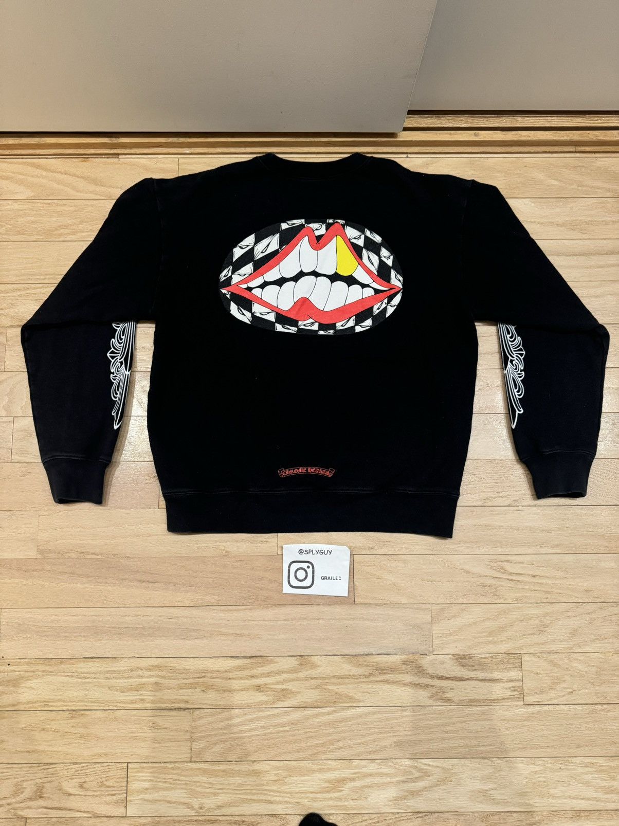 Pre-owned Chrome Hearts X Matty Boy Chrome Hearts Matty Boy Chomper Crewneck Black Large