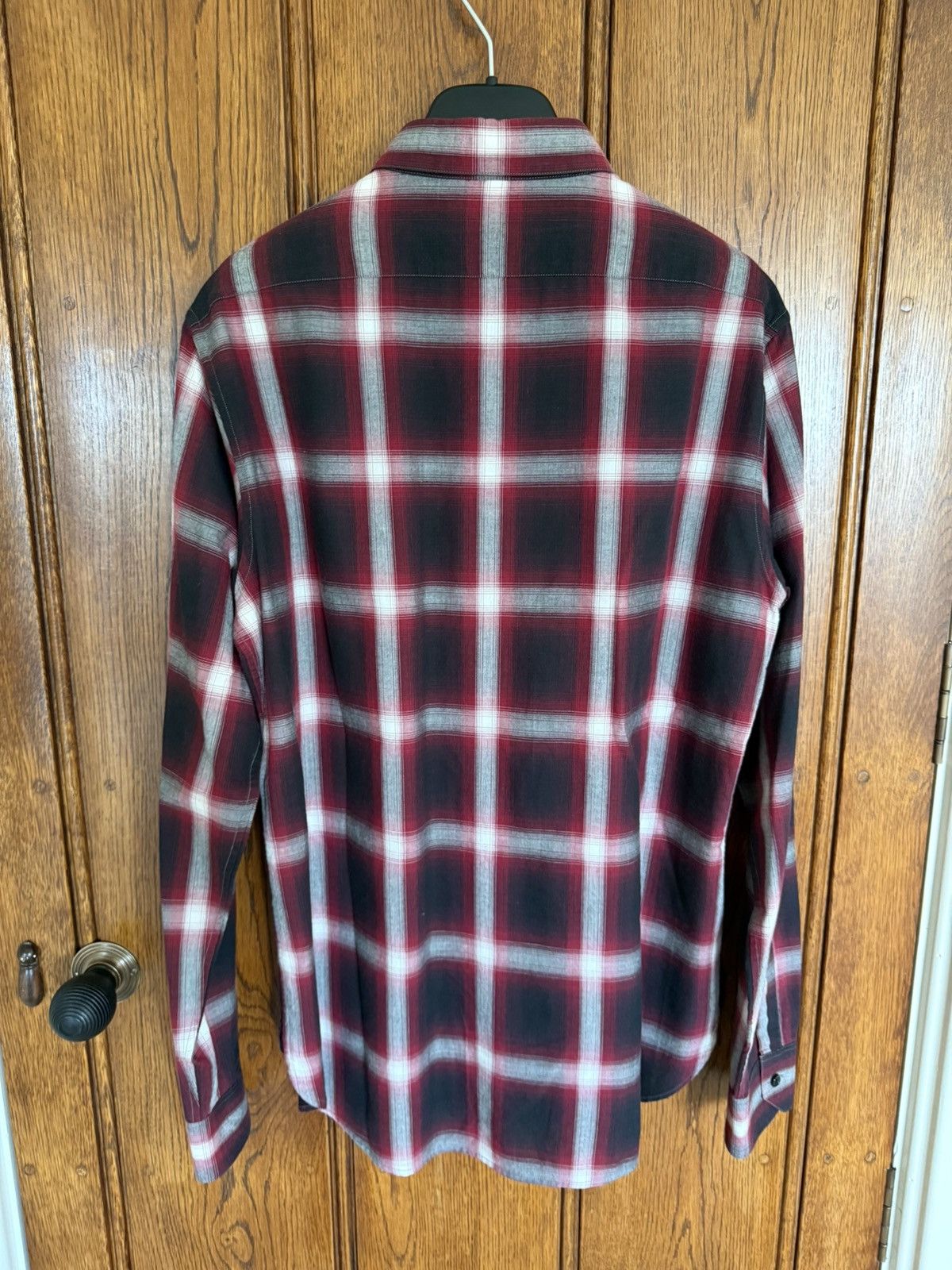 Saint Laurent Paris FW14 Saint Laurent Hedi Slimane red black flannel shirt 40 Size US L / EU 52-54 / 3 - 14 Thumbnail