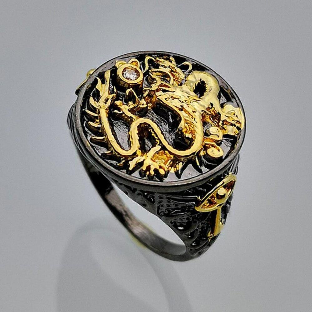 Designer Men's "The Rising Dragon" Capitan Collection Chinese Ring Size ONE SIZE - 7 Thumbnail