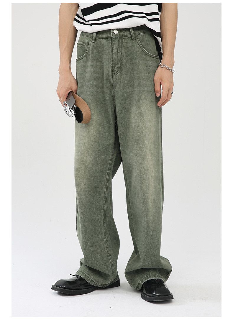 Japanese Brand × Jean Japanese retro green washed loose mid-rise jeans Size US 32 / EU 48 - 2 Thumbnail