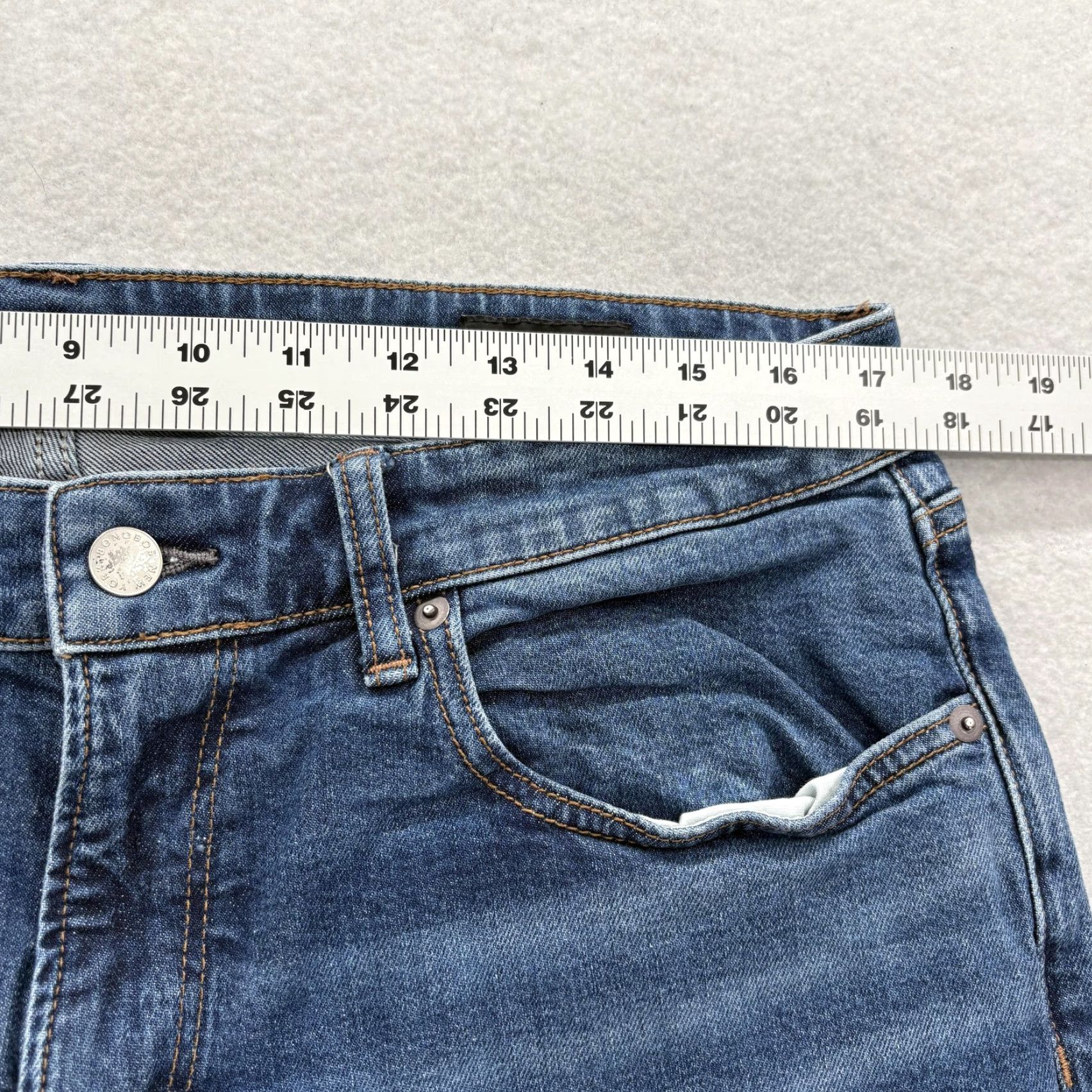 Bonobos Bonobos Jeans Mens 34x34 Blue Medium Wash Slim Straight Stretch Denim Pants Size US 34 / EU 50 - 7 Thumbnail