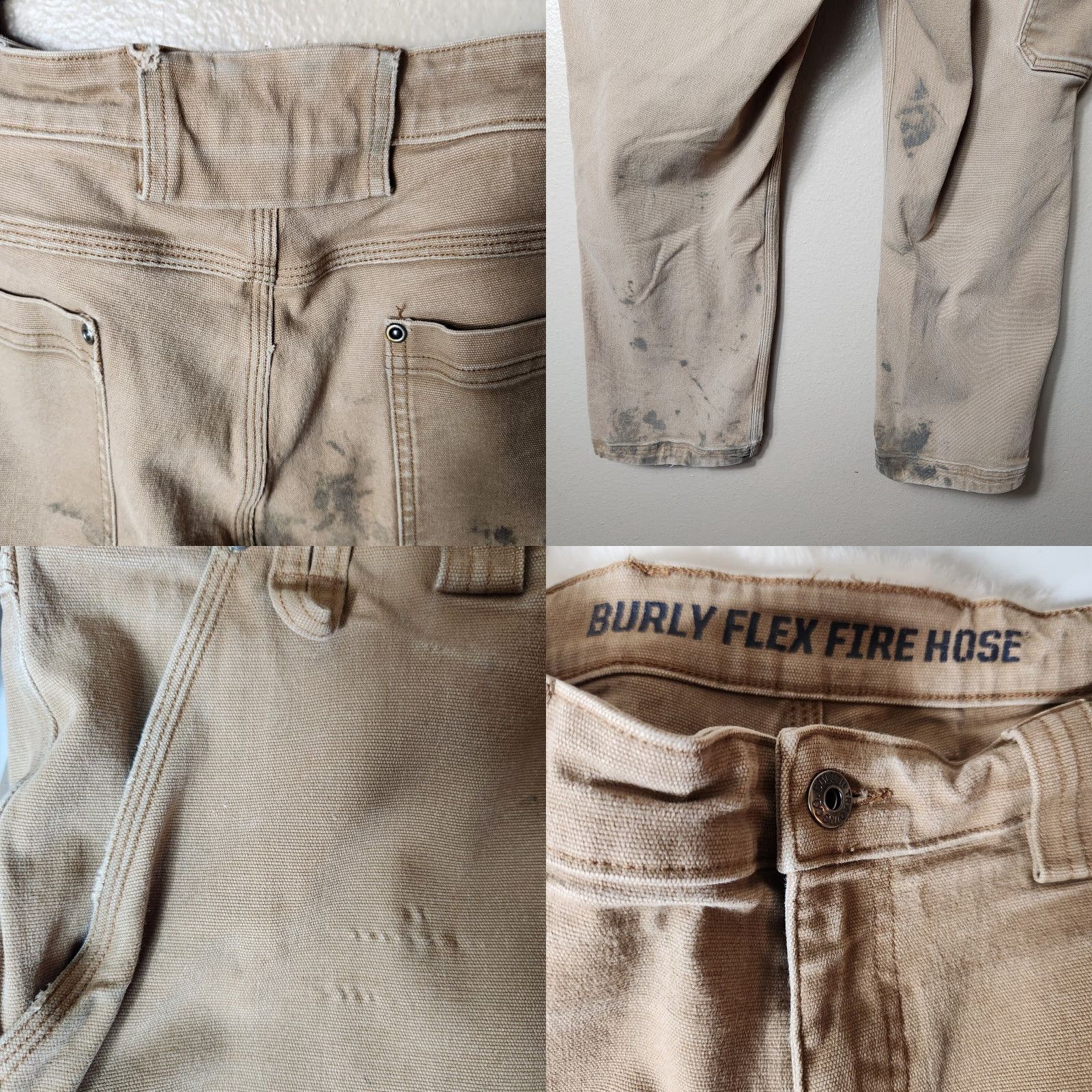 CO Duluth Duluth Trading Co Camel Burly Flex Fire Hose Carpenter Pants-Size 38x30 Camel Beige Carpenter Pants, 38x30 - Mens Size US 38 / EU 54 - 8 Thumbnail