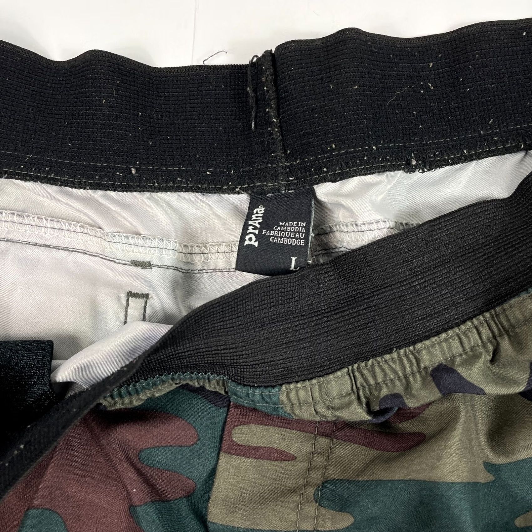 Prana prAna Shorts Mens L Green Swim Men Large Trunks Board Beach Surfing Camouflage Outdoors Size US 33 - 6 Thumbnail
