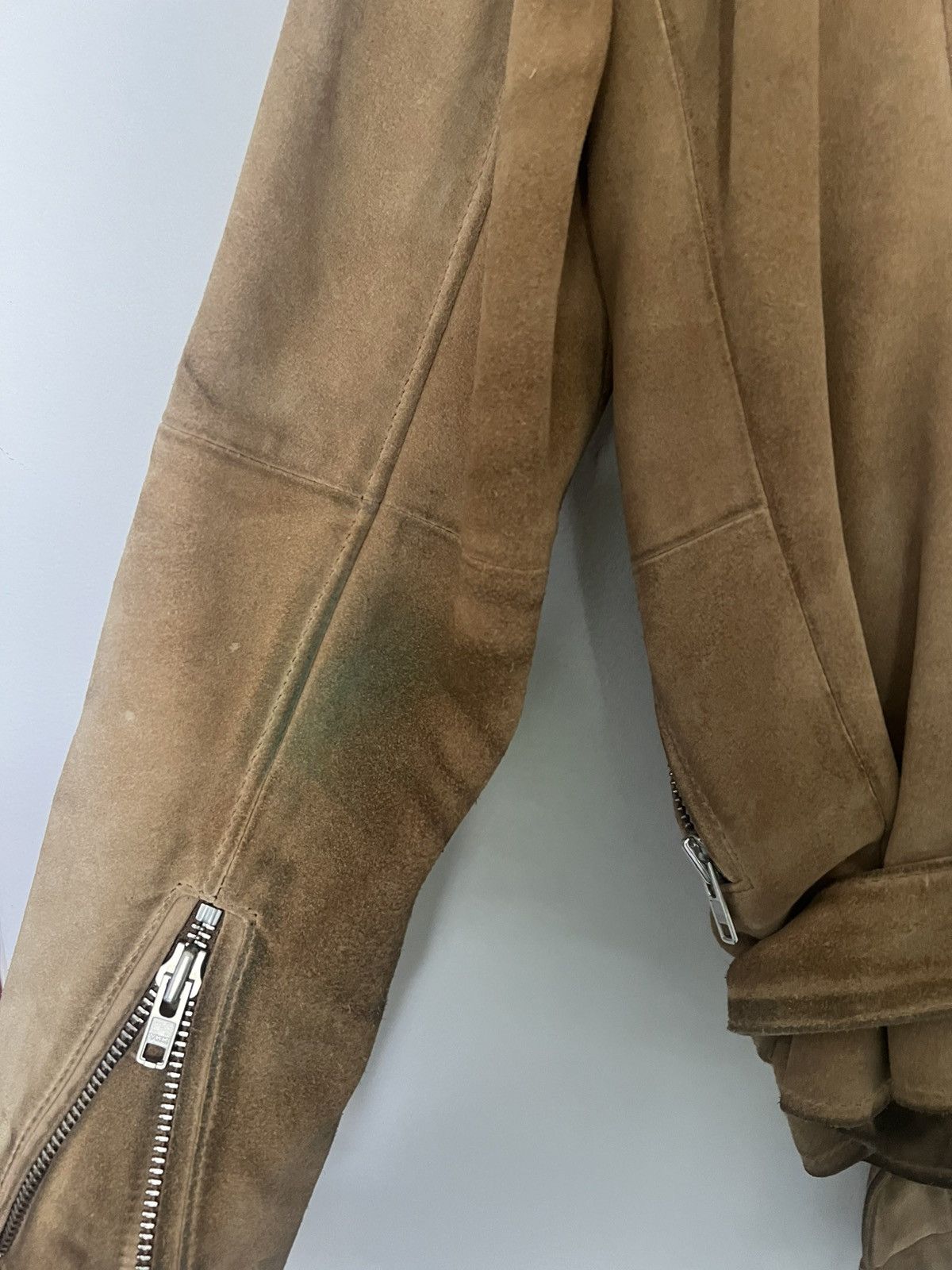 OAK Tan Suede Biker Jacket Size US M / EU 48-50 / 2 - 5 Thumbnail