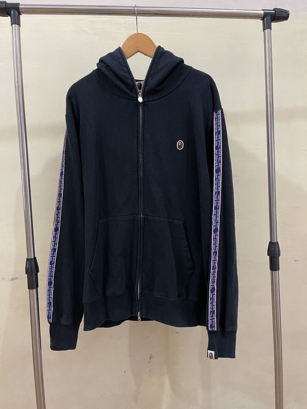 image of Bape Fullziphoodie 2017 Salvage Denim Tape in Navy, Men's (Size XL)