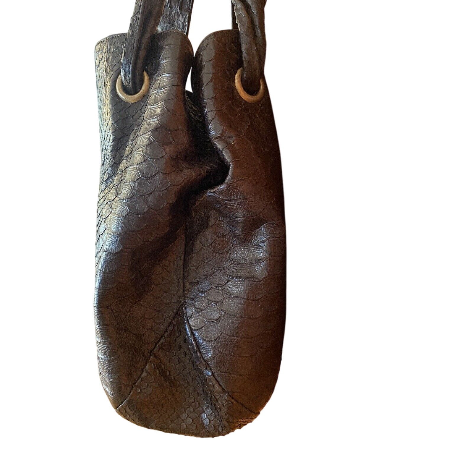 Furla Furla Brown Soft Croc Leather Shoulder Italian Bag Size ONE SIZE - 4 Thumbnail