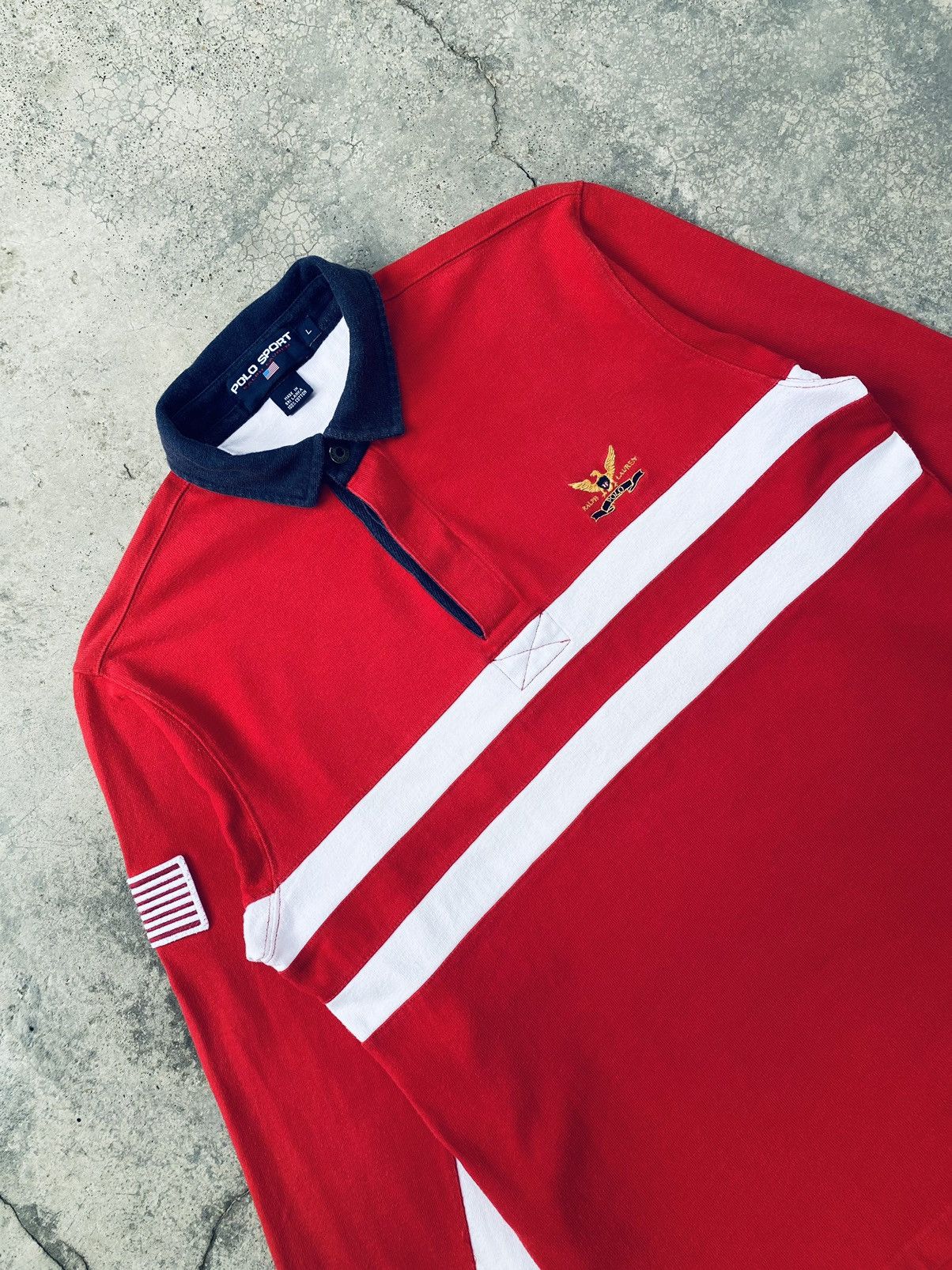 Polo Ralph Lauren Vintage 90s Polo Sport Ralph Lauren Rugby Long Sleeve Size US L / EU 52-54 / 3 - 3 Thumbnail