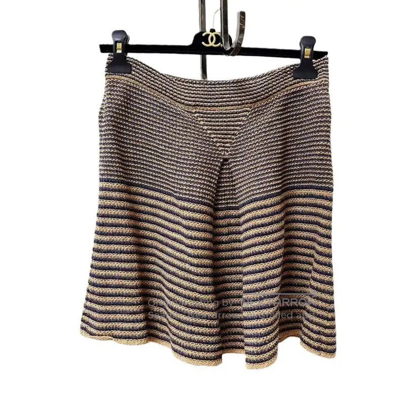 Chanel Chanel Striped Cotton Blend Skirt . Size 35" - 2 Thumbnail