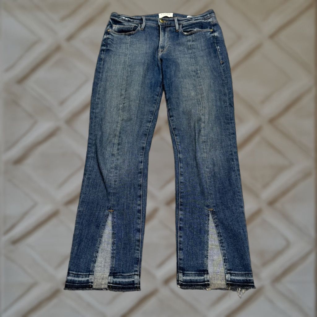 Frame FRAME Jeans Womens 28 Dark Blue Frame Le Nouveau Straight Leg Denim 5-Pocket City Grunge Streetwear Vintage No Size 28" / US 6 / IT 42 - 1 Thumbnail