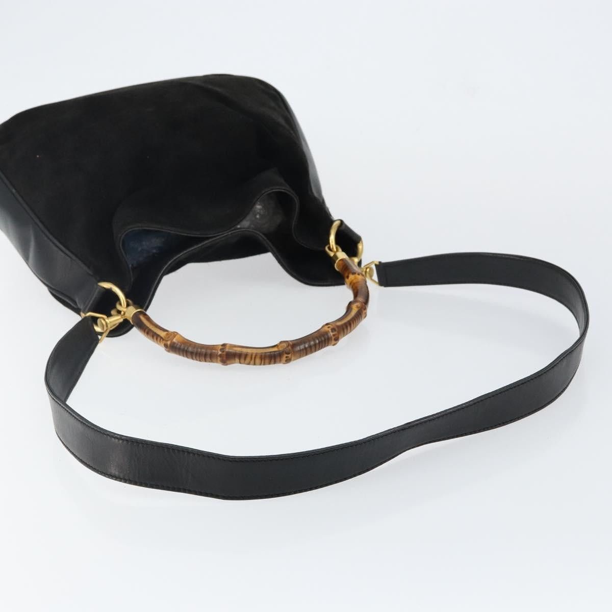 Gucci GUCCI Handbag Suede Leather Black Gold 001 1732 001 1732 Size ONE SIZE - 9 Thumbnail