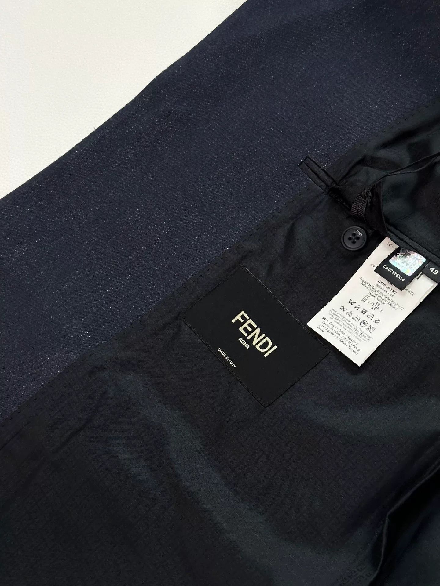 Fendi Fendi Men's Blue Cotton Denim Coat Size US L / EU 52-54 / 3 - 4 Thumbnail