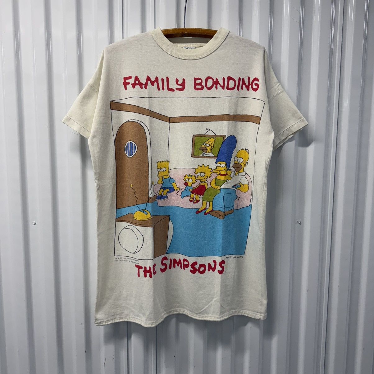 The Simpsons × Vintage RARE Vintage 1990 Simpsons Family Bonding Big Graphic Tee Size US L / EU 52-54 / 3 - 1 Thumbnail
