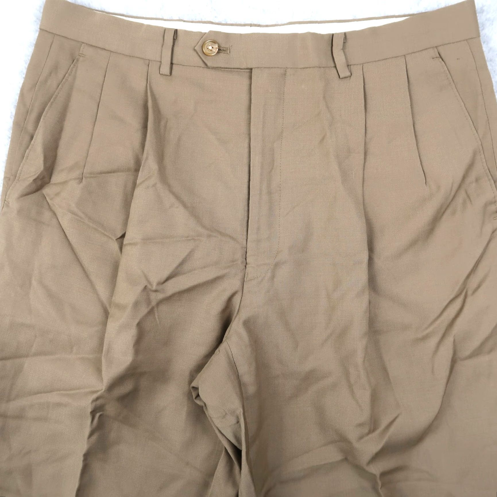 Polo Ralph Lauren Polo Ralph Lauren Dress Pants Mens 34x32 Brown Wool Double Pleated Trouser Dress Pants Mens Brown Wool Size US S / EU 44-46 / 1 - 3 Thumbnail