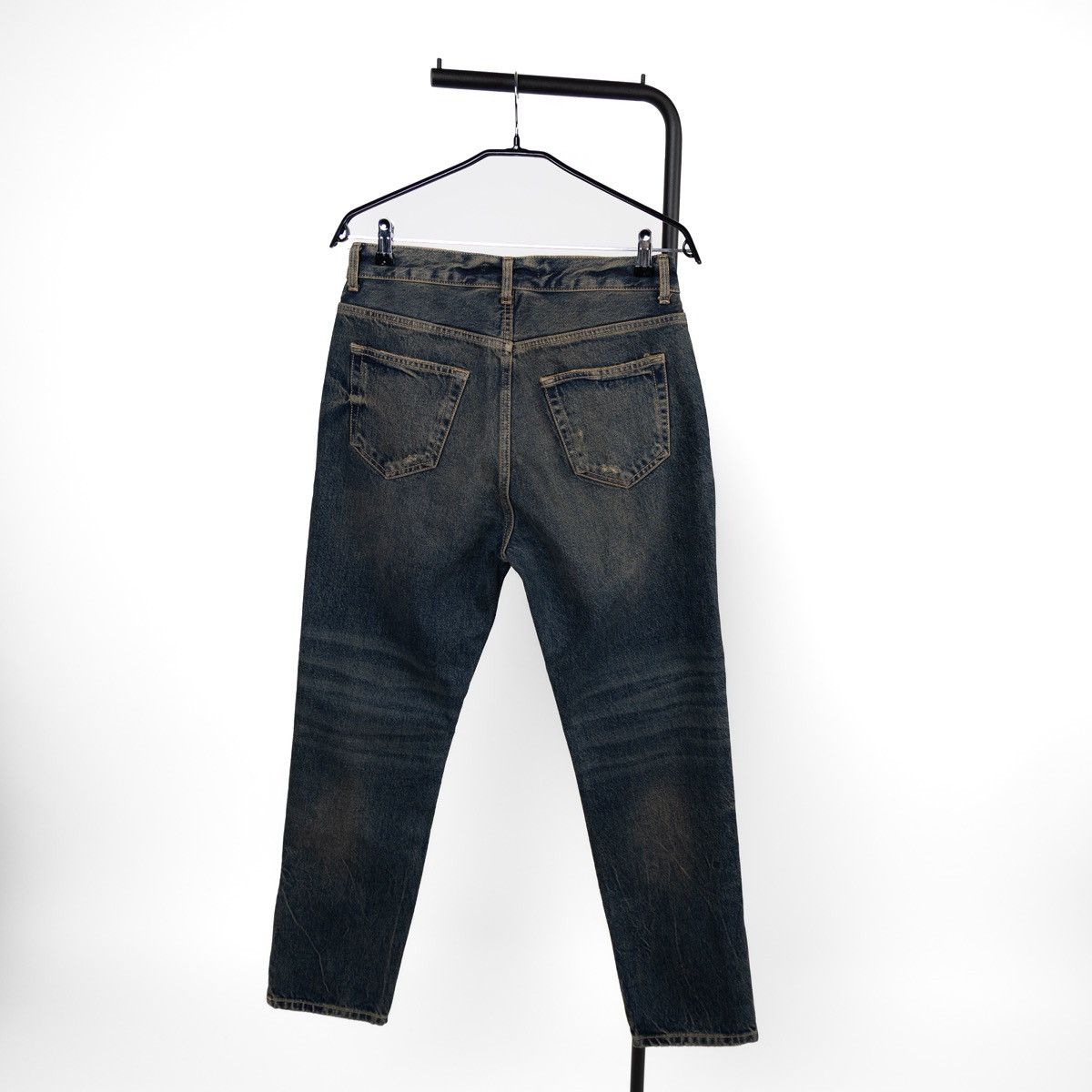 Zara Zara Man Distressed Dark Wash Blue Denim Jeans Button Fly Size US 31 - 2 Thumbnail