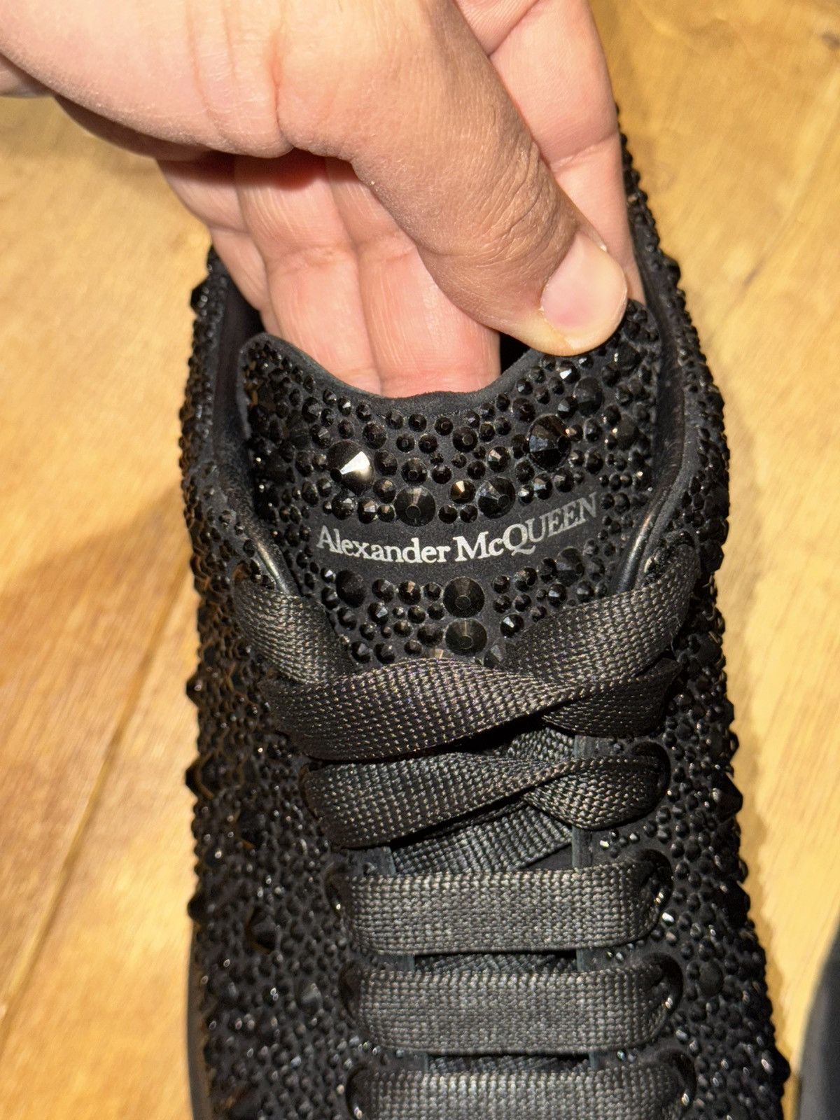 Alexander McQueen Triple Black Strass Larry Crystal-Embellished Sneakers Size US 9 / EU 42 - 11 Thumbnail