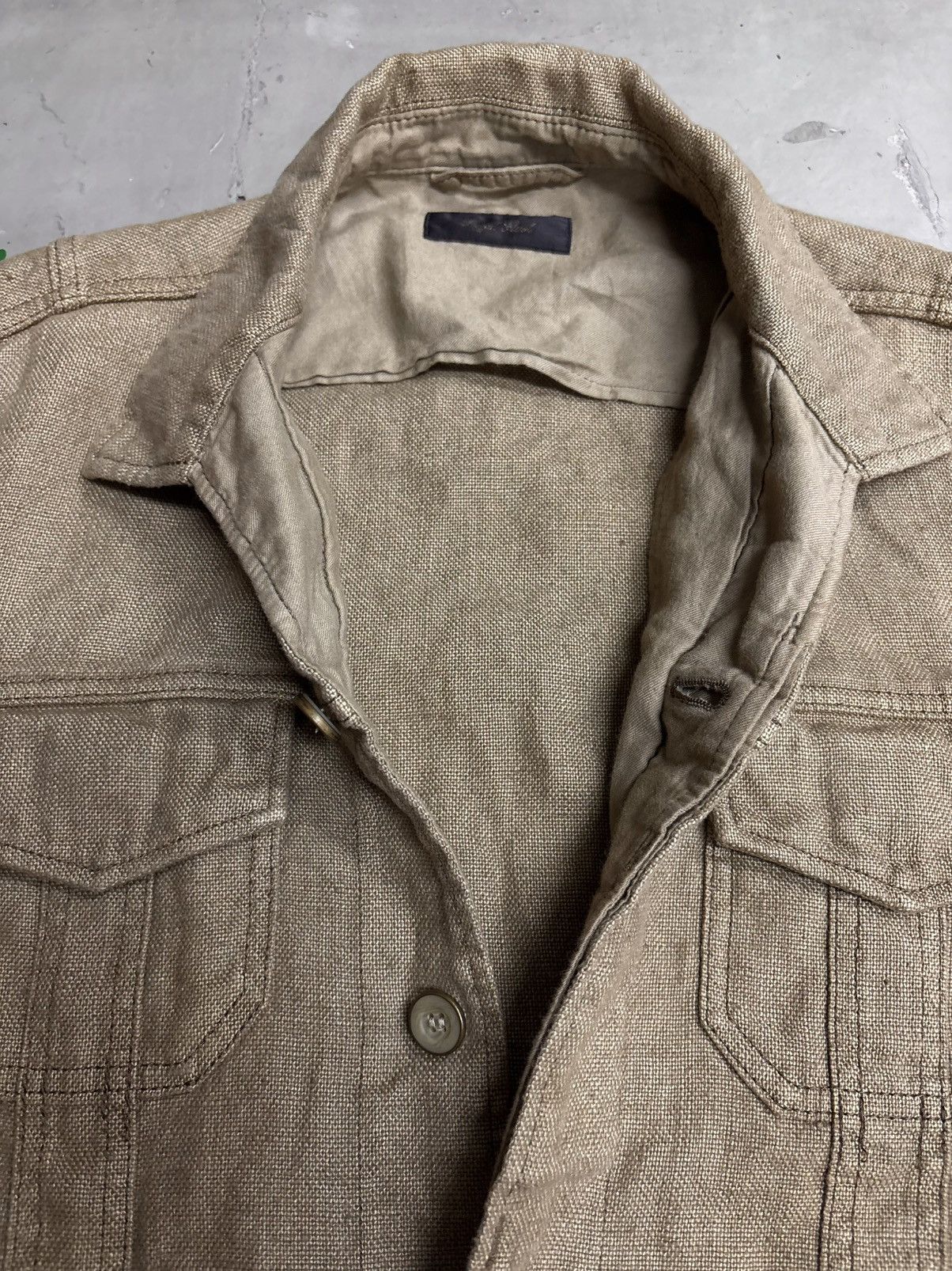 If Six Was Nine Royal Flush Linen Jacket Distressed Trucker Size US M / EU 48-50 / 2 - 19 Thumbnail