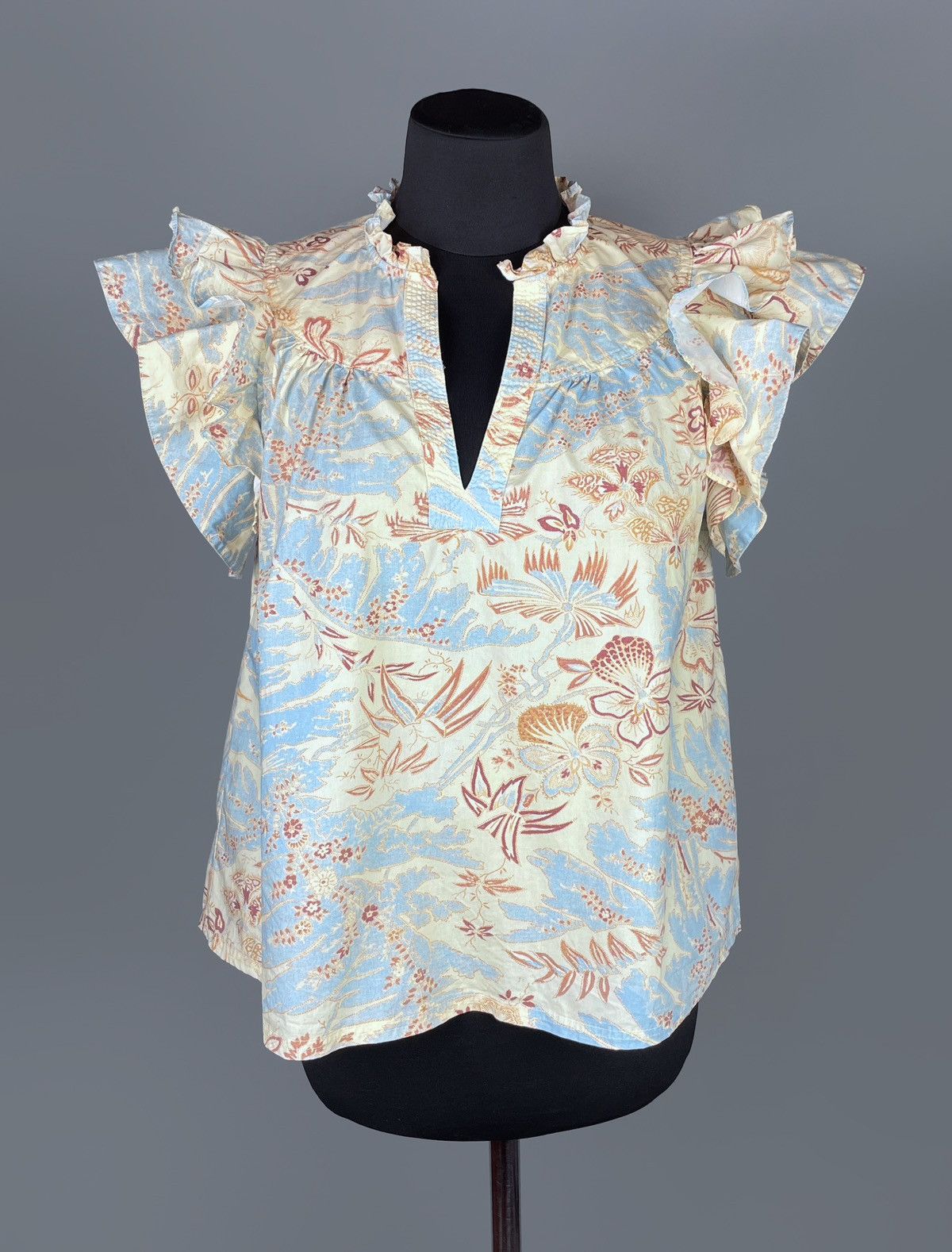 Ulla Johnson Ulla Johnson "Lei" Printed SS Floral V-Neck Top Size UK 12 Size M / US 6-8 / IT 42-44 - 7 Thumbnail