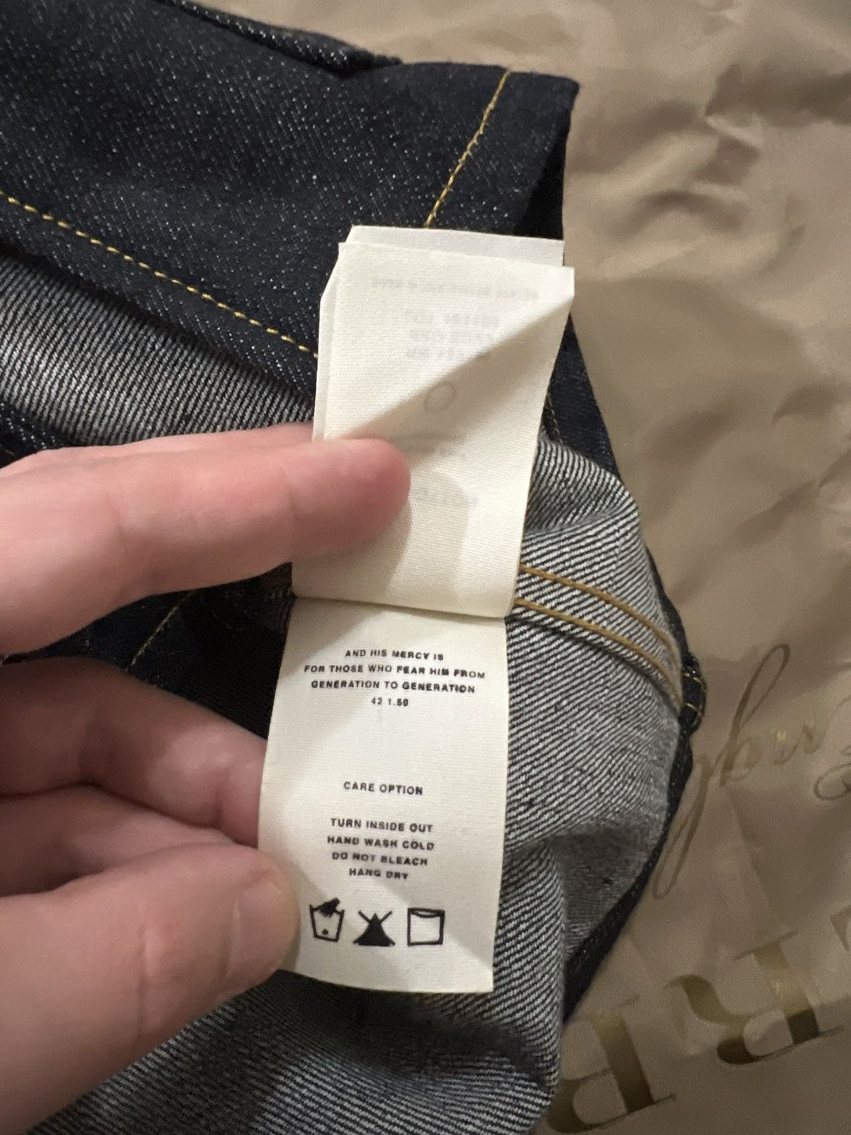 Fear of God Fear of God Raw Selvedge Denim Long Jacket Raw Indigo size S Size US S / EU 44-46 / 1 - 10 Thumbnail