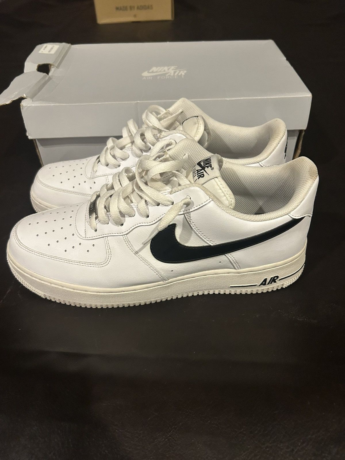 Nike Airforce 1 Black and White Size US 12 / EU 45 - 2 Thumbnail