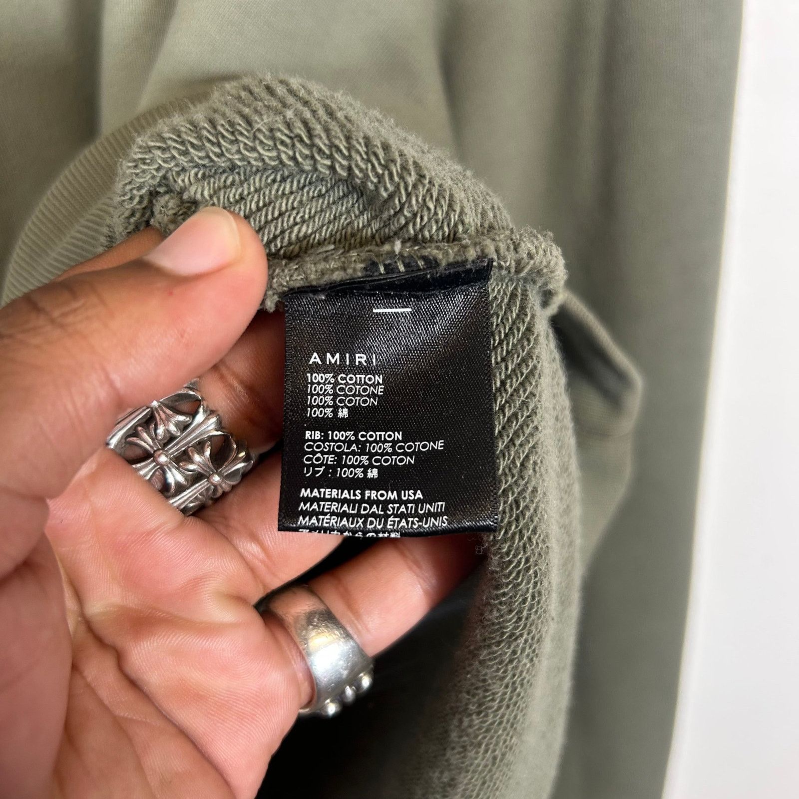 Amiri Amiri Military Green Core Logo Crewneck Size XXL Size US XXL / EU 58 / 5 - 4 Thumbnail