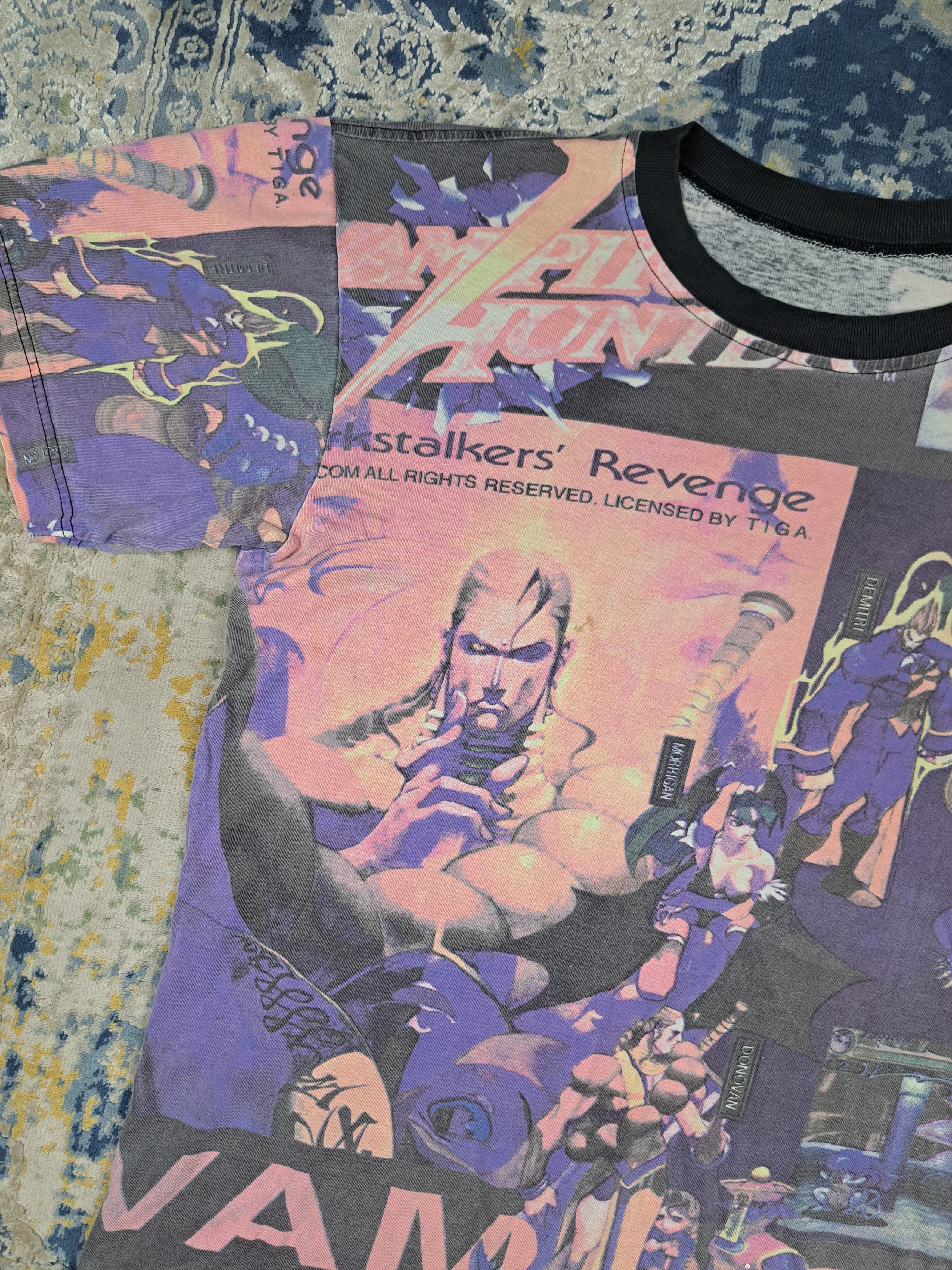Vintage 1995 Capcom Vampire Hunter Darkstalkers Revenge Game AOP Tee Size US L / EU 52-54 / 3 - 2 Thumbnail