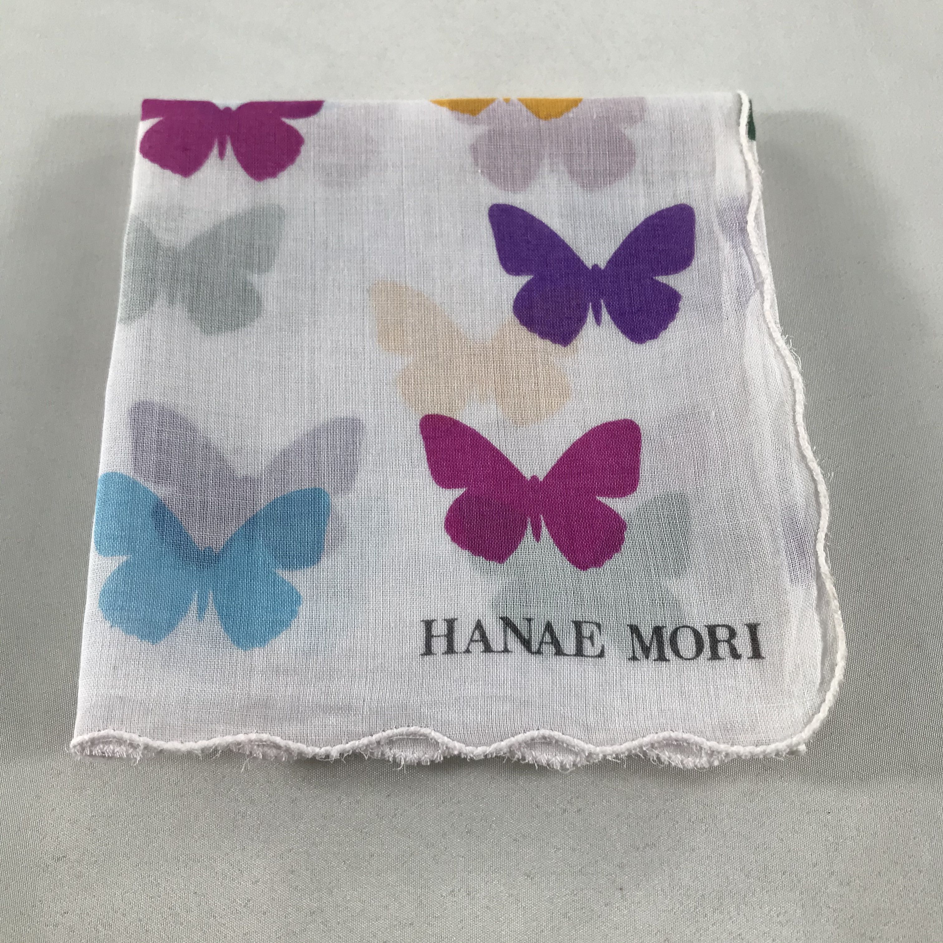 Hanae Mori × Vintage Hanae Mori Butterflies Handkerchief Neckerchief Bandana H25 Size ONE SIZE - 5 Thumbnail