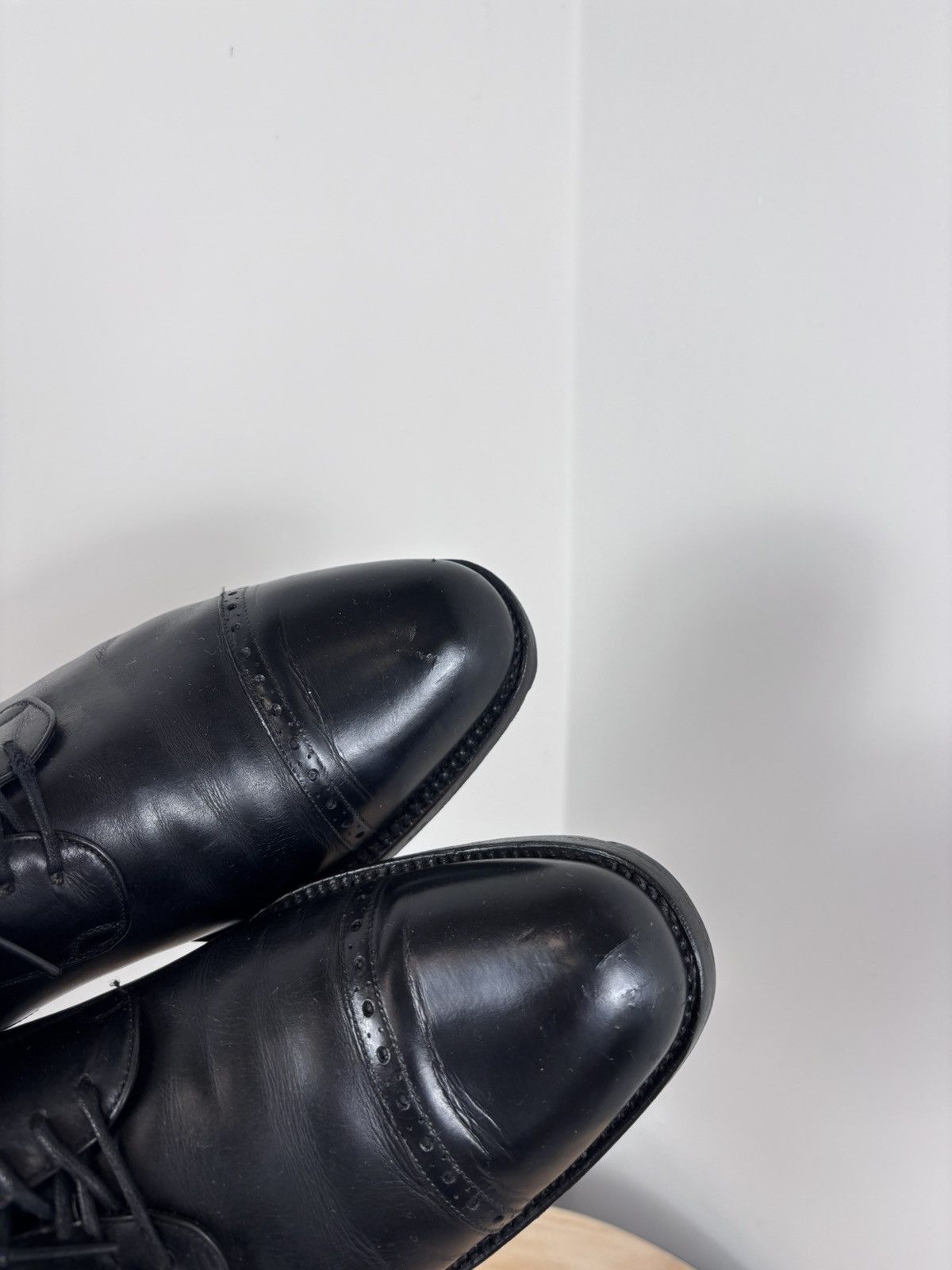 Handmade Regain Handmade Men’s Black Leather Oxford Dress Shoes Size US 9 / EU 42 - 17 Thumbnail