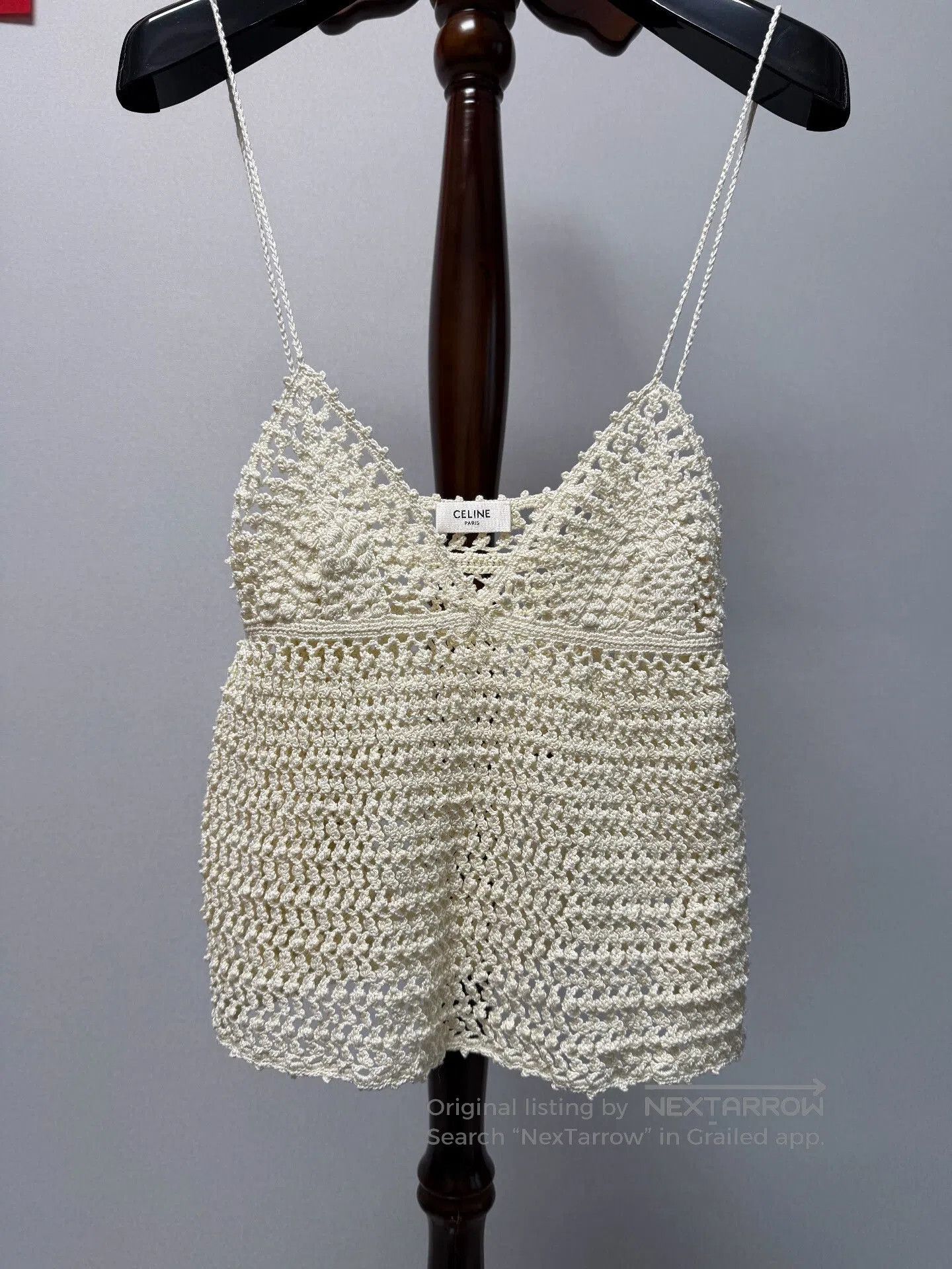 Celine Celine Women's White Cotton Sleeveless Top. Size M / US 6-8 / IT 42-44 - 1 Thumbnail
