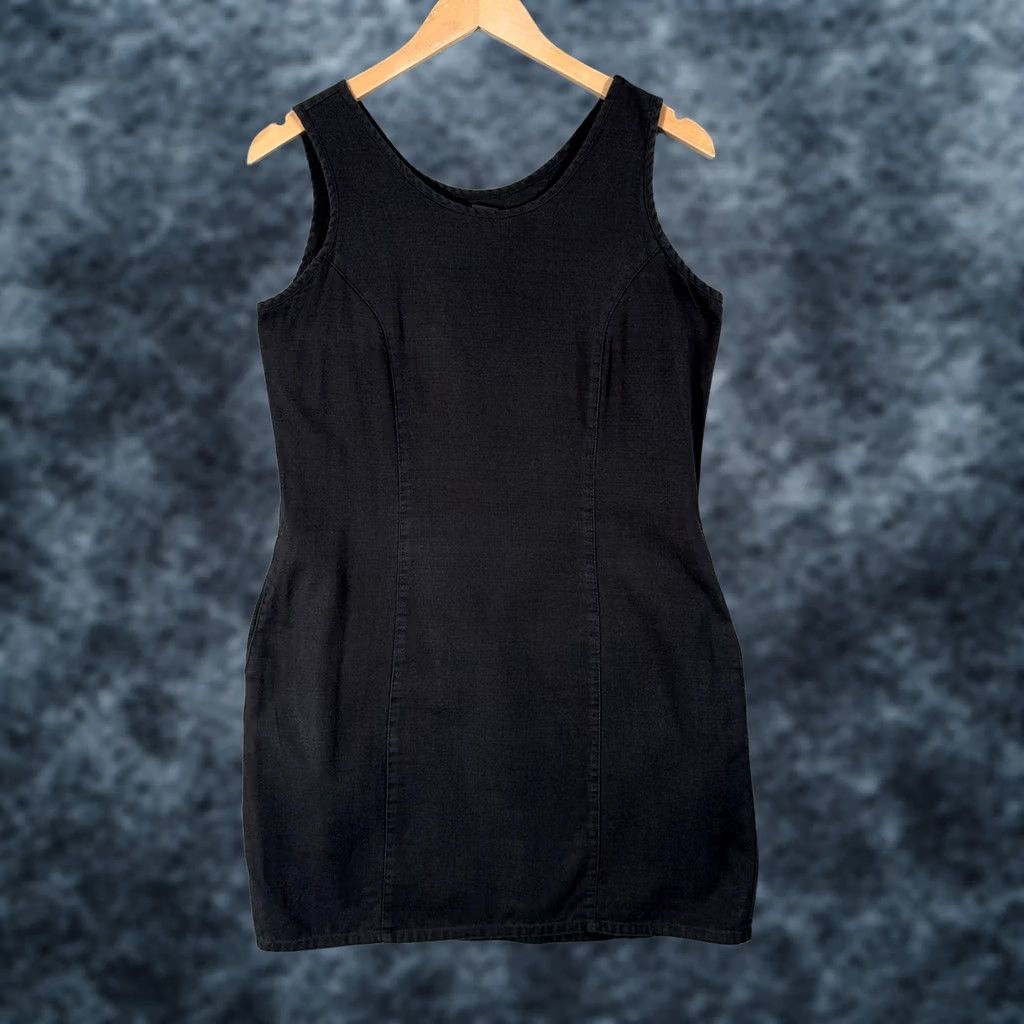 Patagonia VINTAGE 90s Patagonia Dress Womens Small Black Organic Cotton Tank Pockets Size S / US 4 / IT 40 - 1 Thumbnail