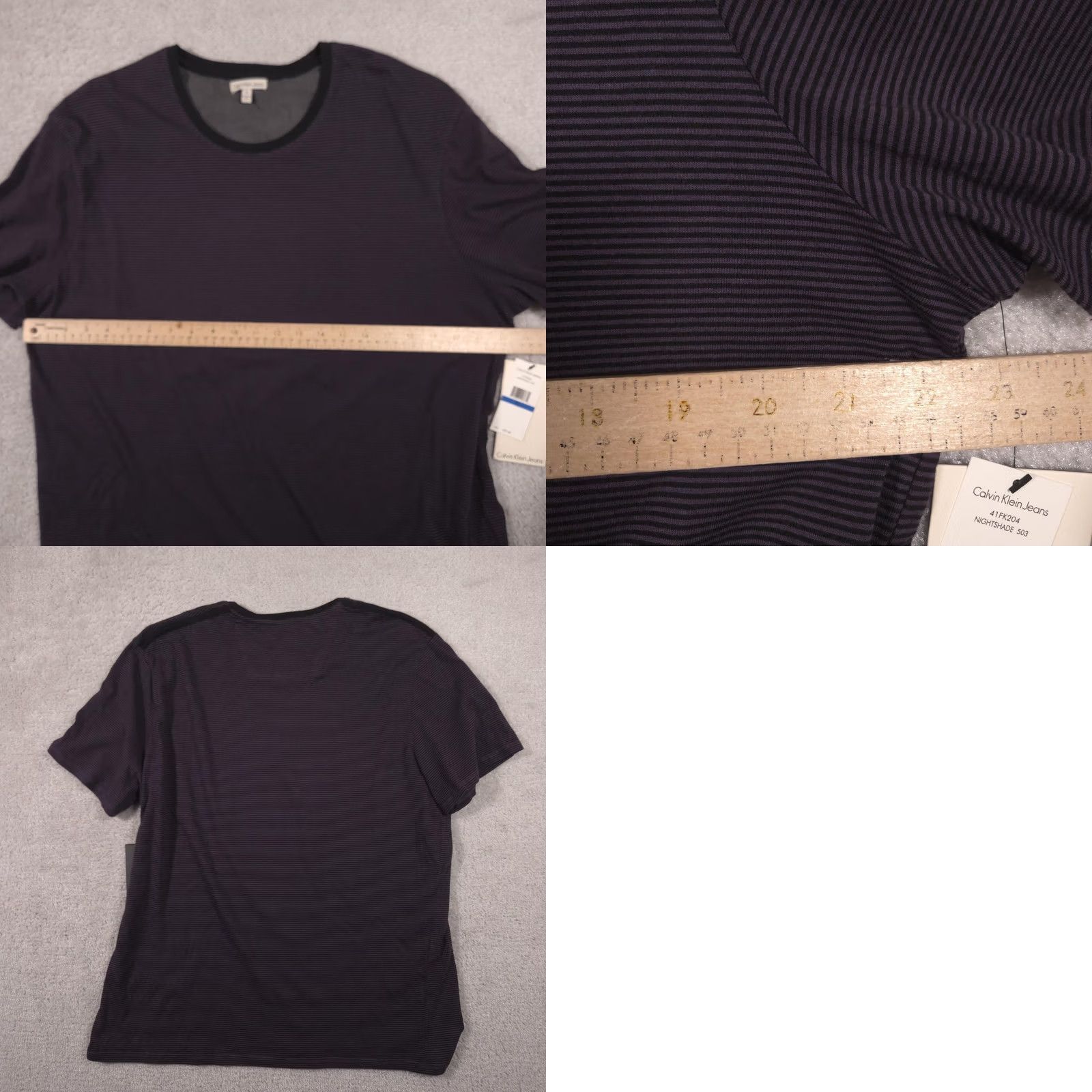 Vintage Calvin Klein Jeans Shirt Mens XL Purple Stripe Crewneck Lightweight Jersey Tee Size US XL / EU 56 / 4 - 8 Thumbnail