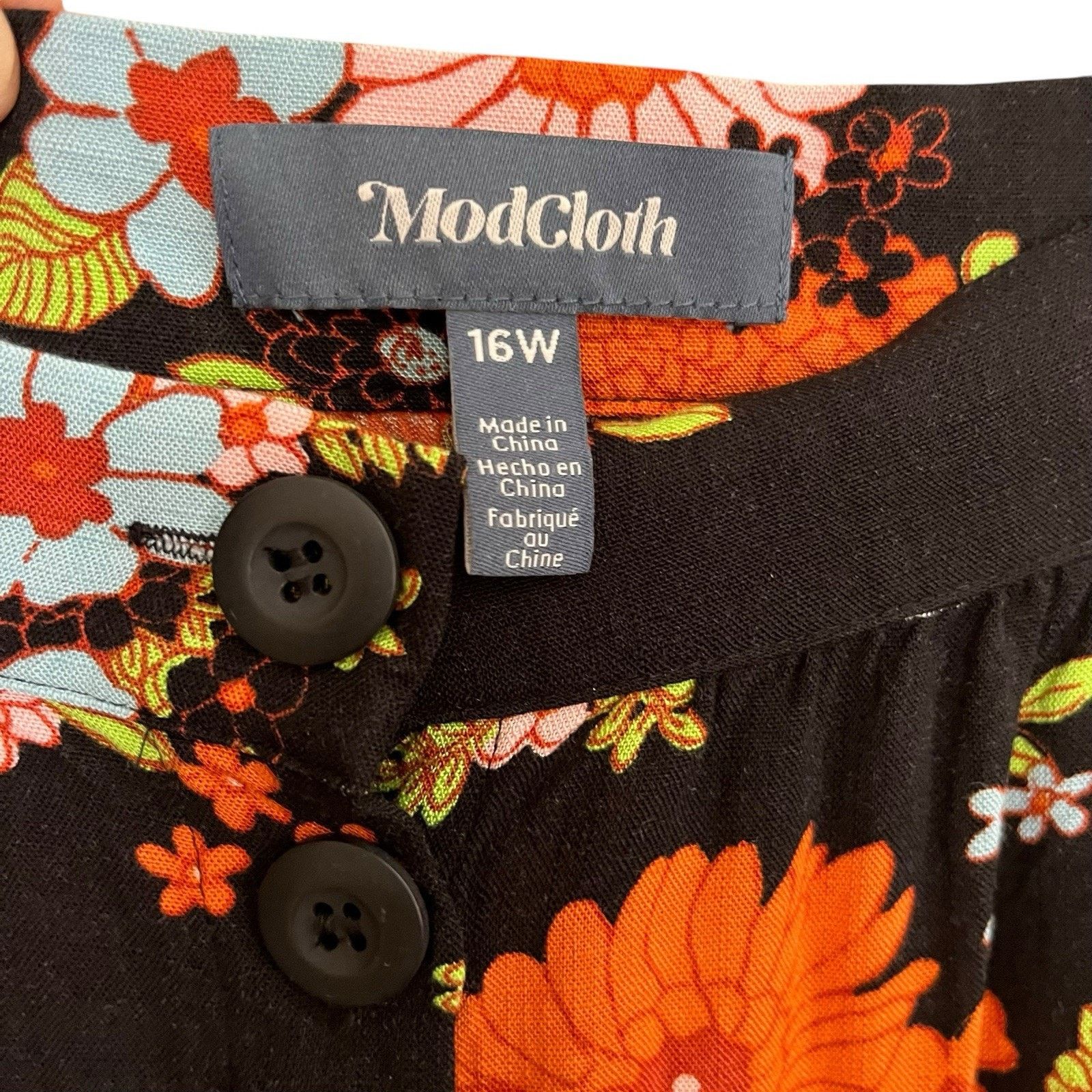 Anthropologie ModCloth | Floral Button Midi Skirt 16W Cottagecore Fairy Size 38" / US 16 / IT 52 - 5 Thumbnail