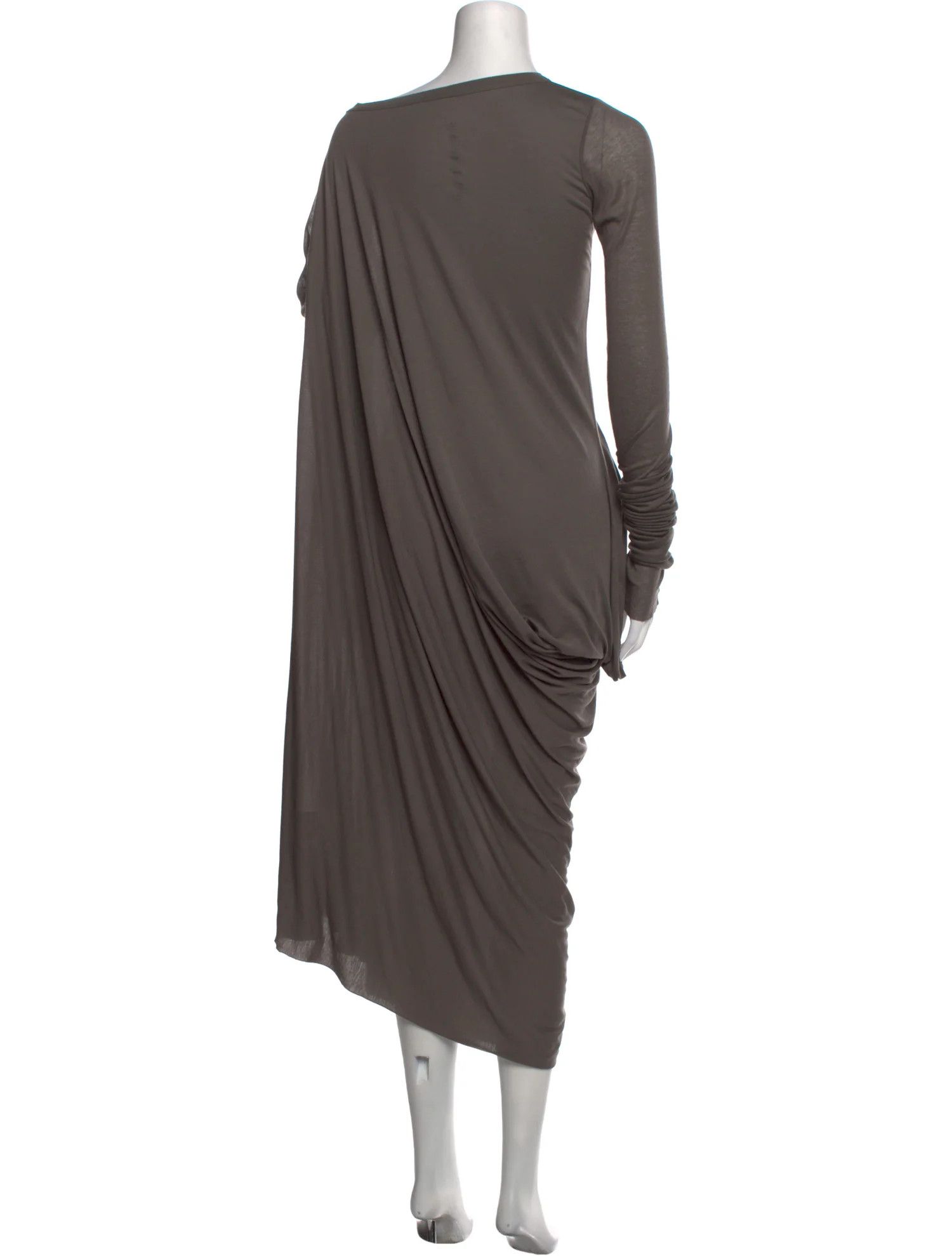 Rick Owens Rick Owens Lilies FW16 Darkdust Wool Drape Midi Dress Size XS / US 0-2 / IT 36-38 - 3 Thumbnail