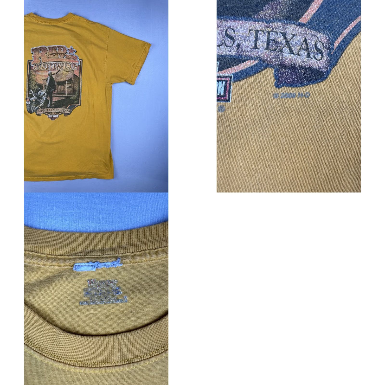 Harley Davidson Harley-Davidson T Shirt Yellow Crew Neck Short Sleeve Logo 2009 L Mens Size US L / EU 52-54 / 3 - 9 Thumbnail