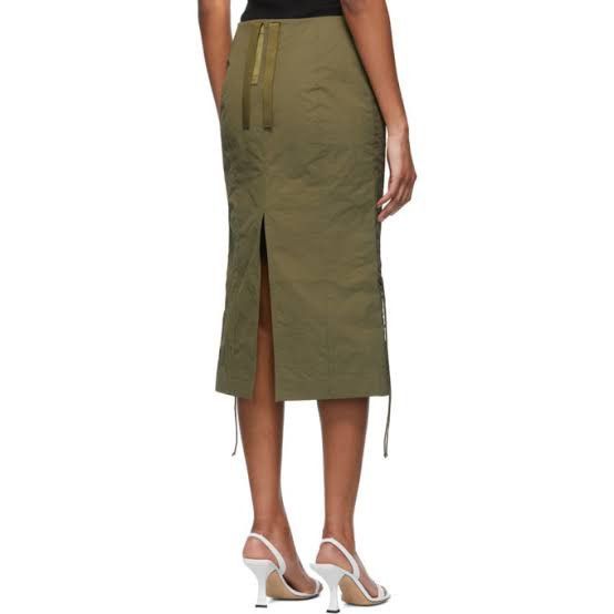 Helmut Lang Helmut Lang Lacing Midi Skirt Size 31" - 3 Thumbnail