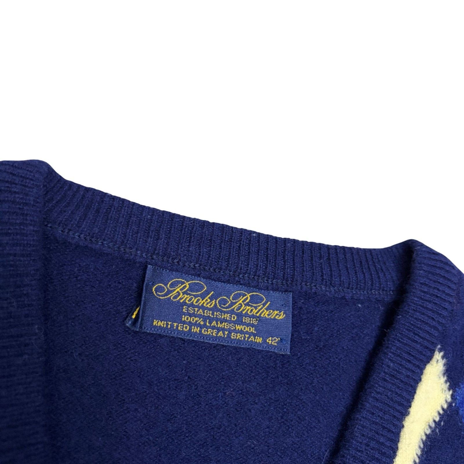 Brooks Brothers VINTAGE BROOKS BROTHERS 100% Lambswool Sweater Argyle Medium Size US M / EU 48-50 / 2 - 2 Thumbnail