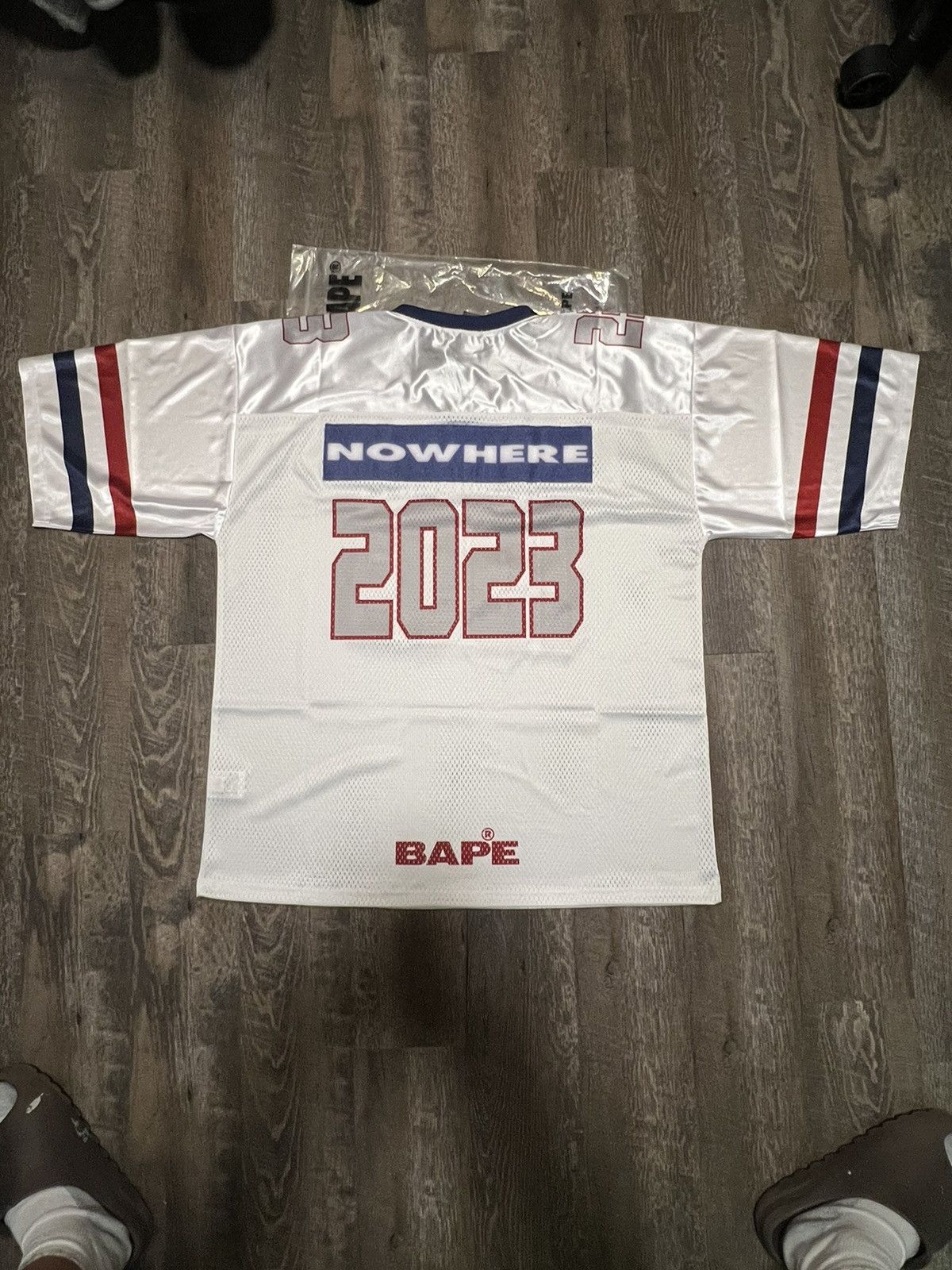 image of Bape Football Jersey in White, Men's (Size XL)