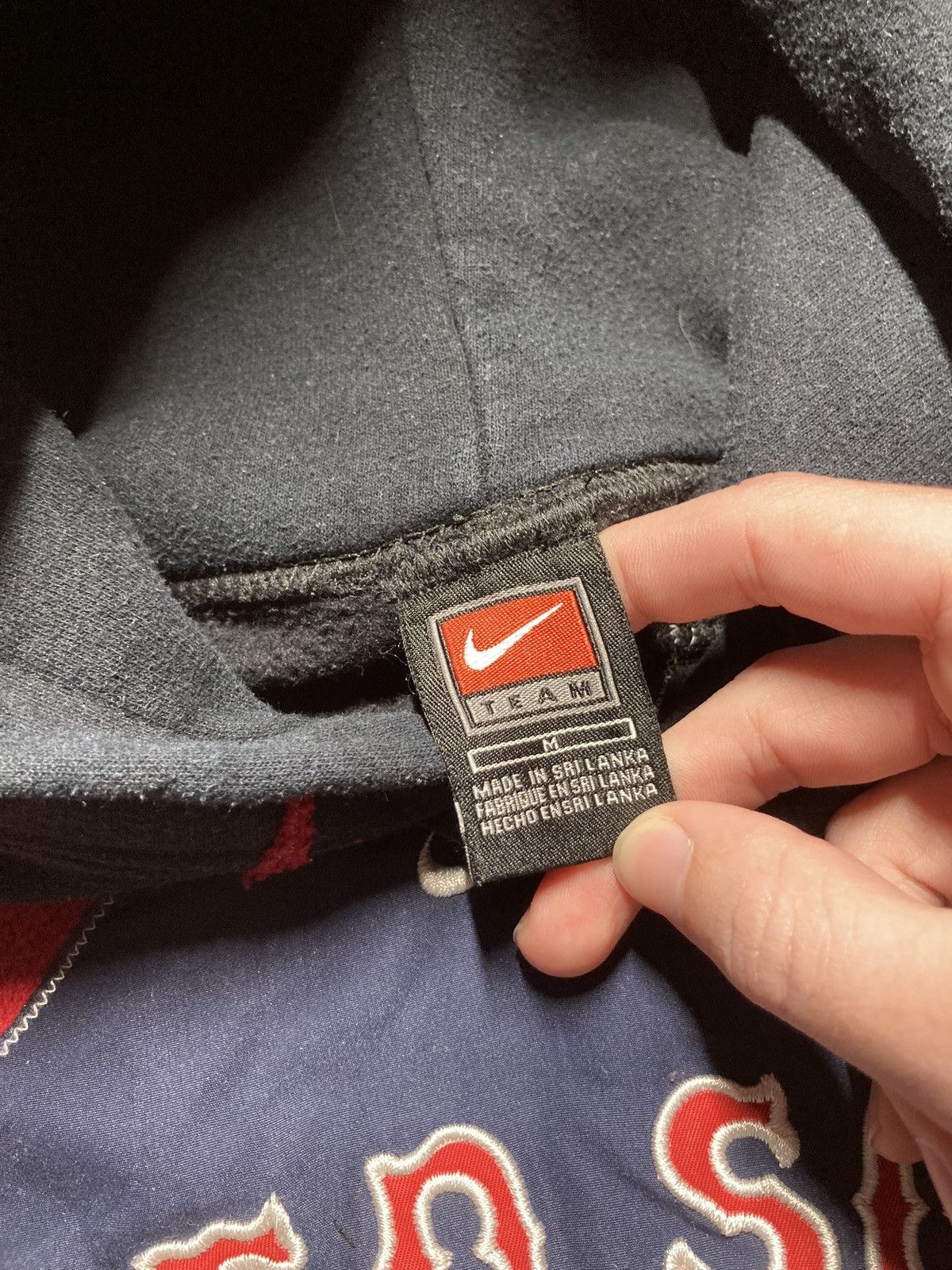 Nike × Vintage ⛩️Nike Custom Hoodie Rare Y2K Punk Rock Cross Red Sox biglogo Size US M / EU 48-50 / 2 - 6 Thumbnail