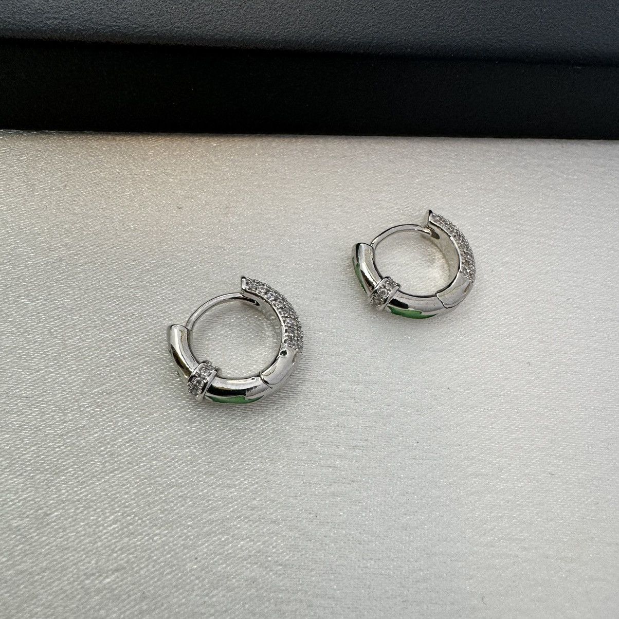 Other 14mm CZ Small Hoop Earrings for Men Women Size ONE SIZE - 3 Thumbnail