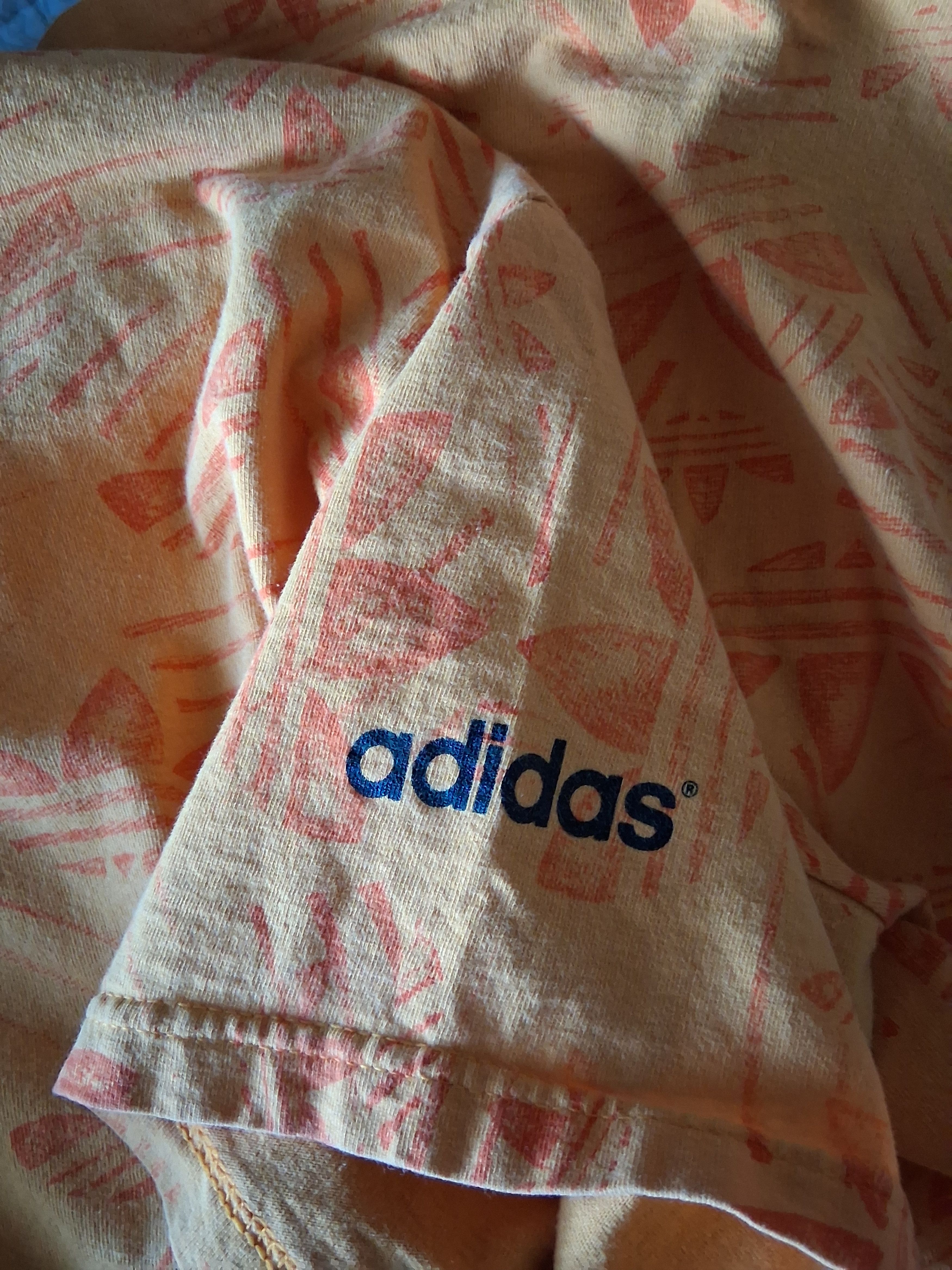 Adidas Vintage Adidas AOP Men's Orange Medium T Shirt T Size US M / EU 48-50 / 2 - 3 Thumbnail