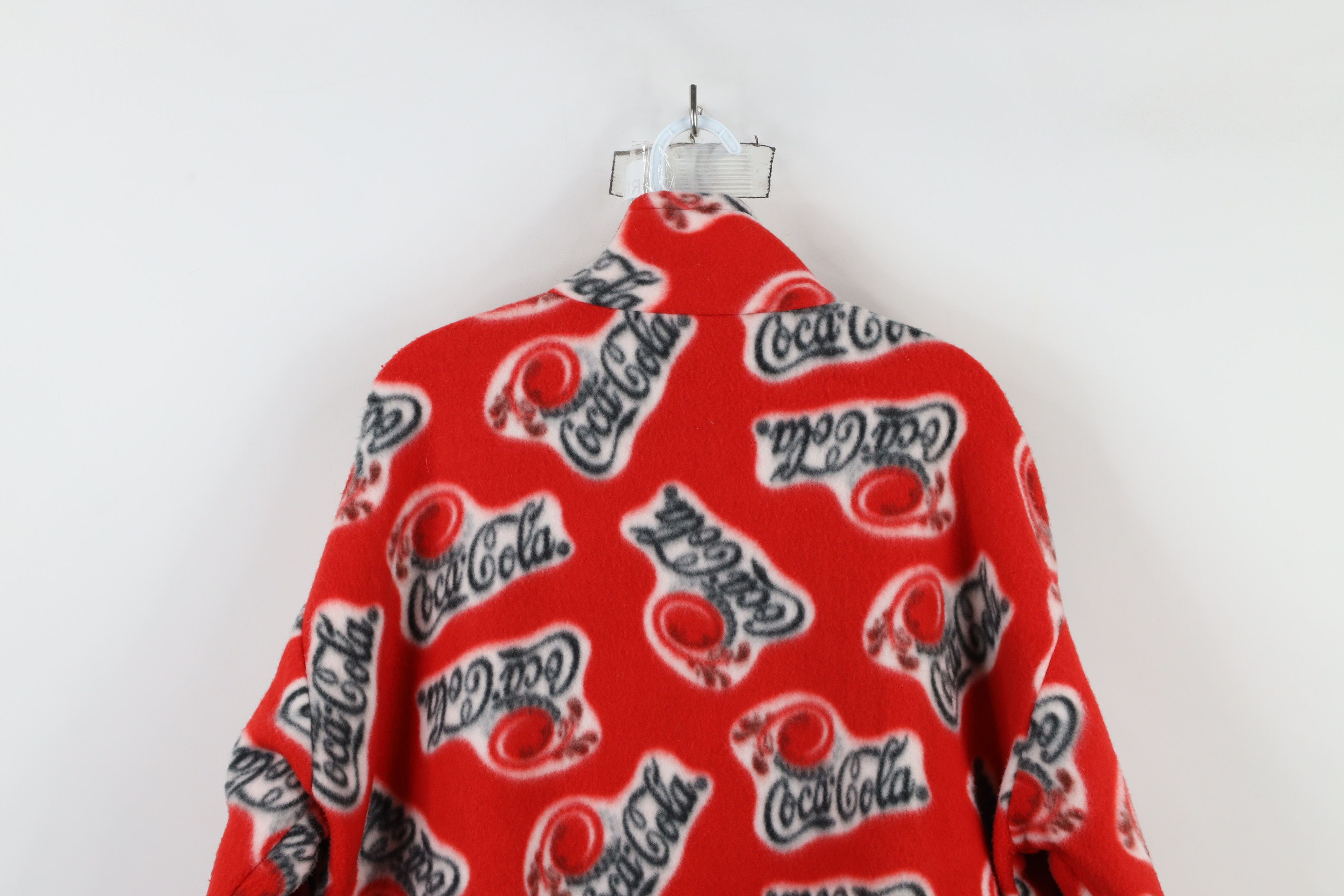 Vintage Vintage 90s Coca Cola Over Print Full Zip Fleece Jacket Red Size XXL / US 16-18 / IT 52-54 - 11 Thumbnail