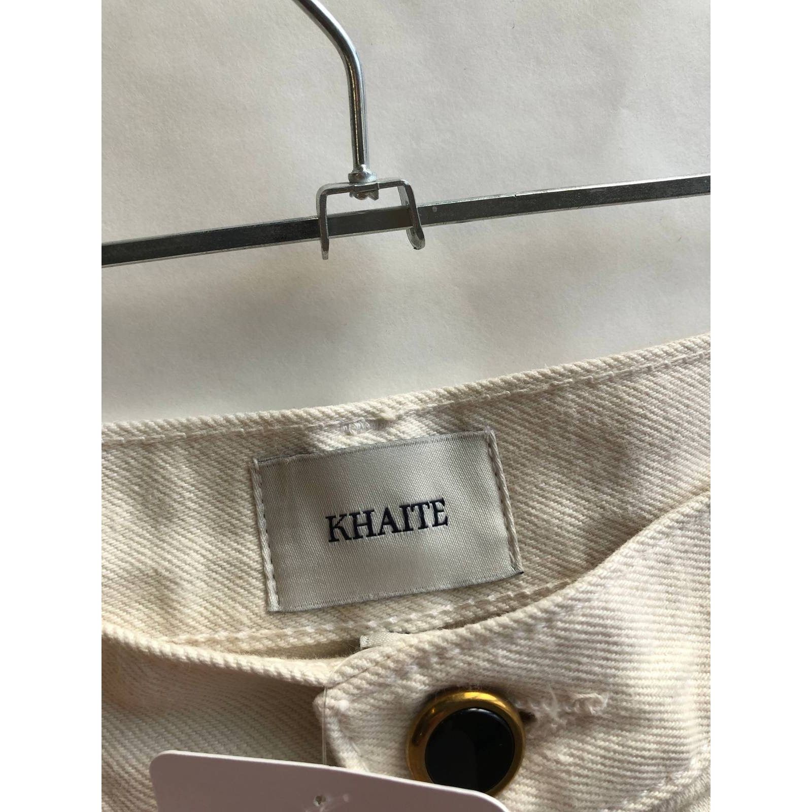 KHAITE Khaite White Wide-Leg Mid-Rise Jeans - Size 29 Size 29" - 6 Thumbnail