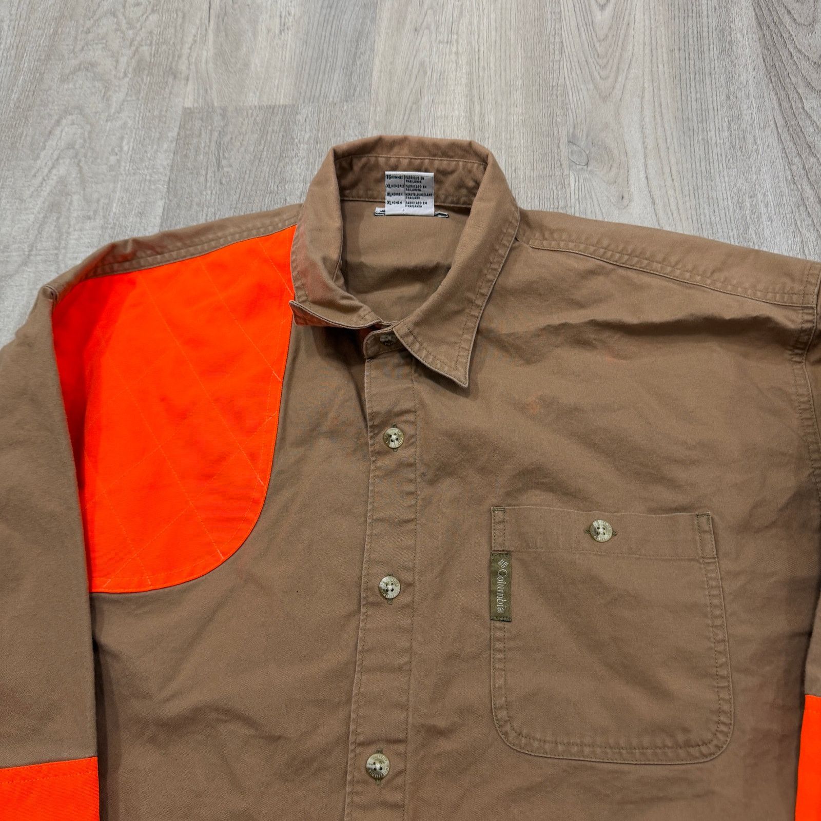 Columbia Columbia Shooting Shirt Men's Extra Large Tan Blaze Orange Size US XL / EU 56 / 4 - 3 Thumbnail