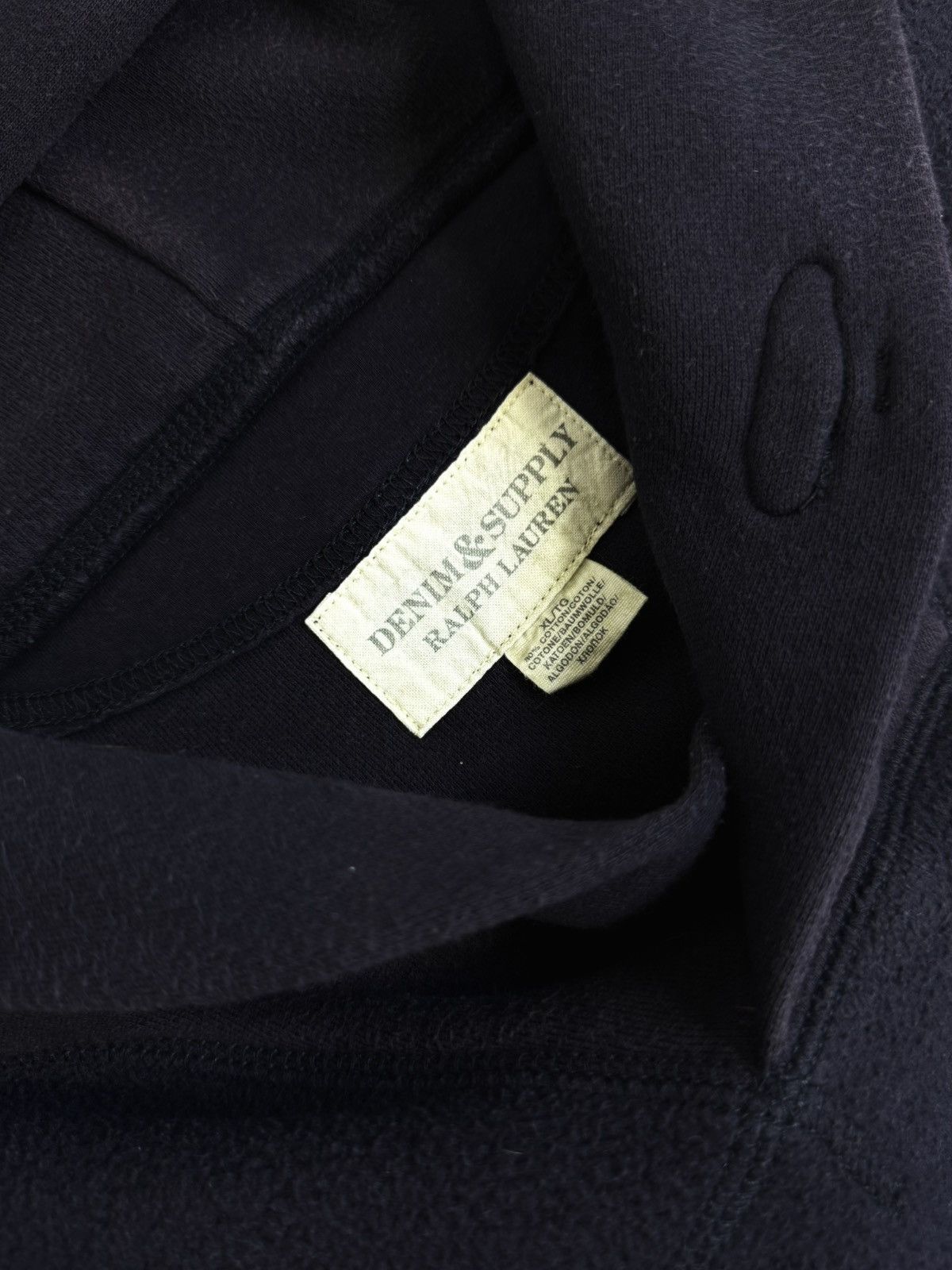 Denim & Supply Ralph Lauren Vintage Ralph Lauren Towel Fleece Logo Boxy Hoodie Size US XL / EU 56 / 4 - 11 Thumbnail