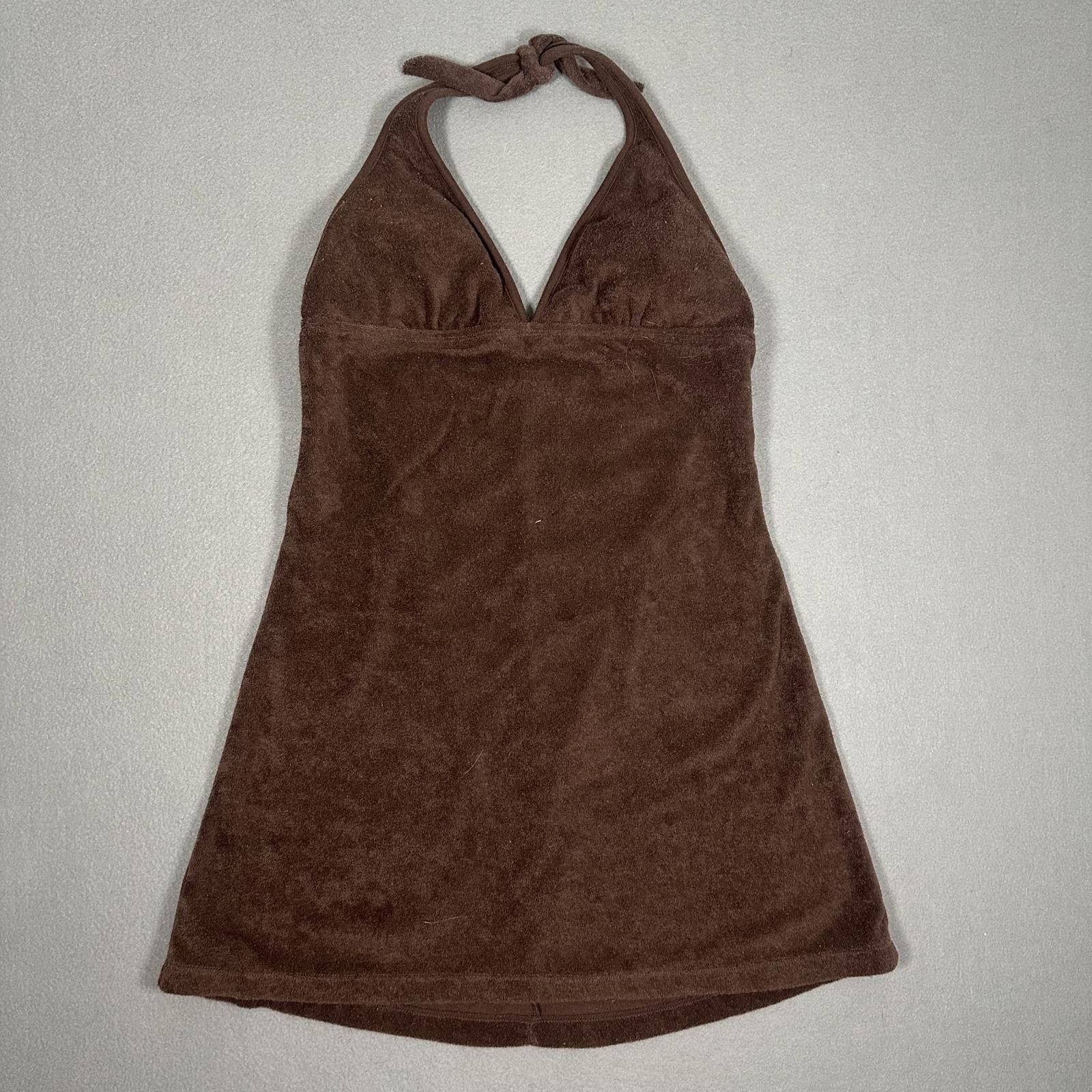 Other Women’s Dress Brown Terry Cloth Halter Y2K like if it was Size M / US 6-8 / IT 42-44 - 1 Thumbnail