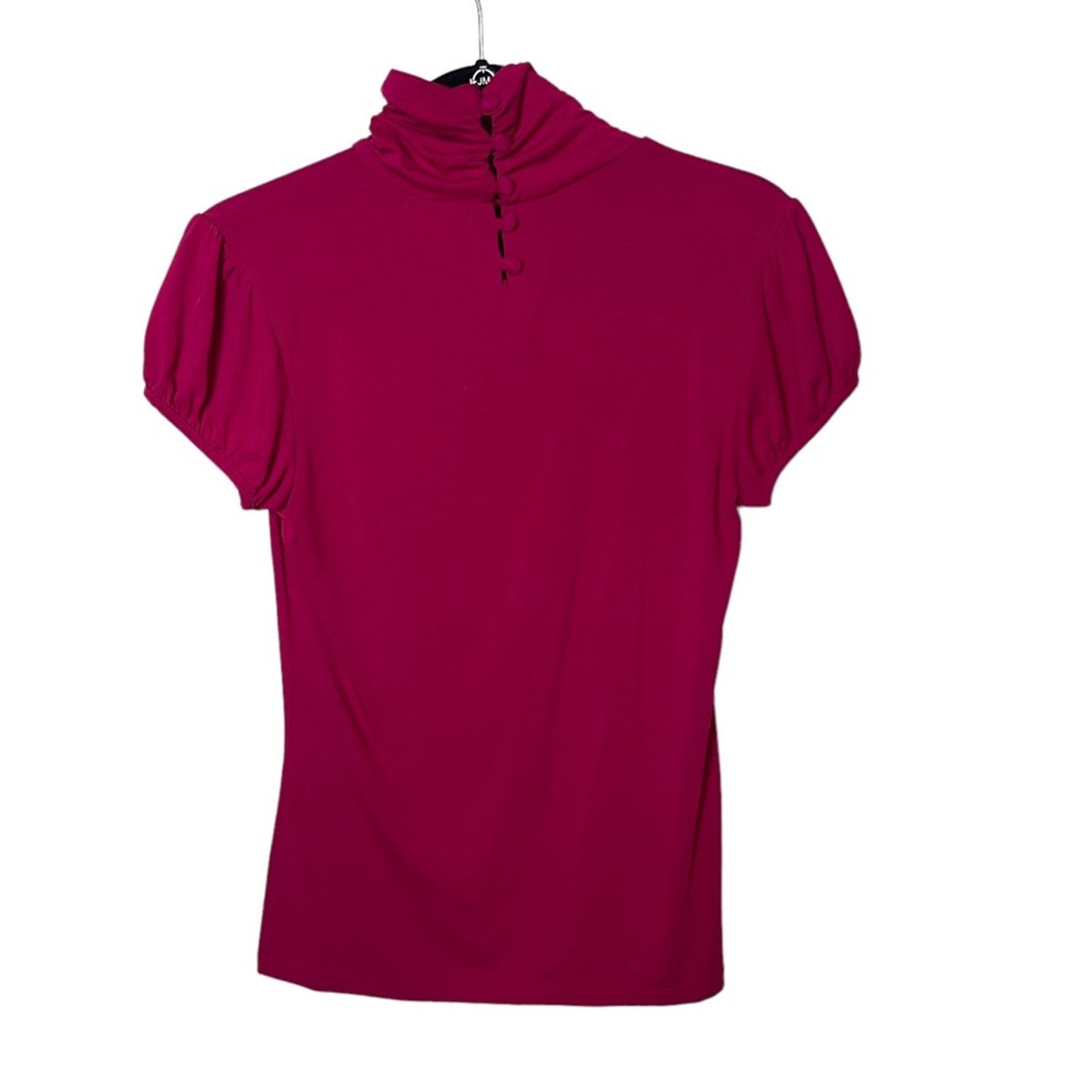 Banana Republic Banana Republic Mock Neck Capped Sleeve Knit Top Wine Small Size S / US 4 / IT 40 - 4 Thumbnail